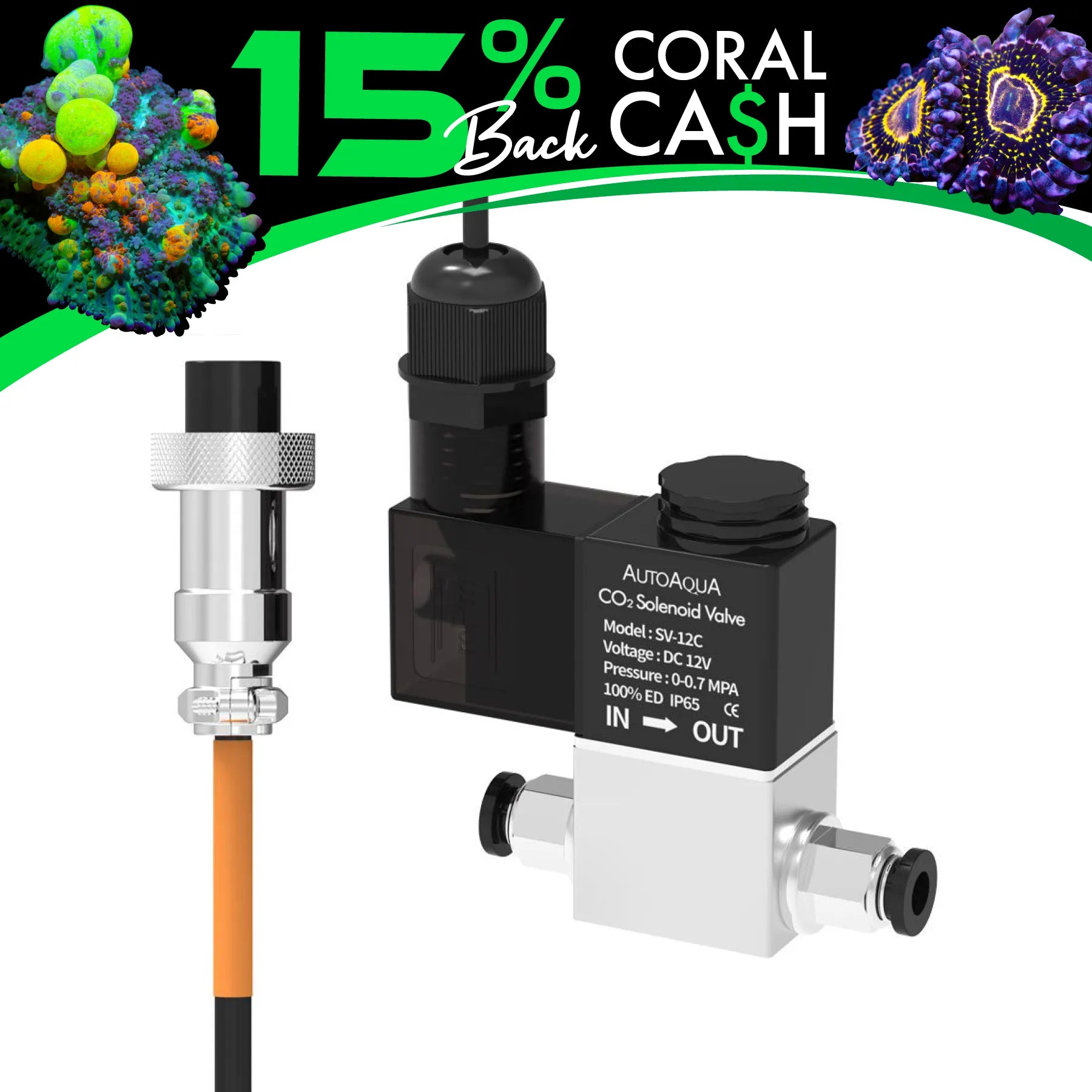 Hydros CO2 Solenoid Valve for Aquarium CO2 System - Premium Stainless Steel Solenoid Valve for Planted Tank, Hydroponics & Aquascaping (Use with CO2 Regulator & Diffuser)