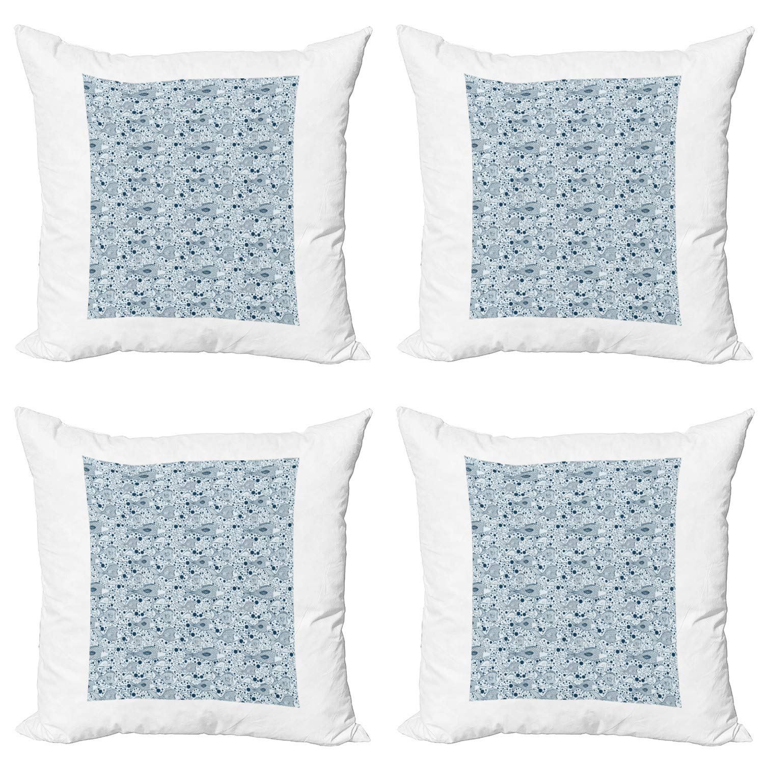 Ambesonne Blue Decorative Throw Pillow Covers Pack of 4 - 18