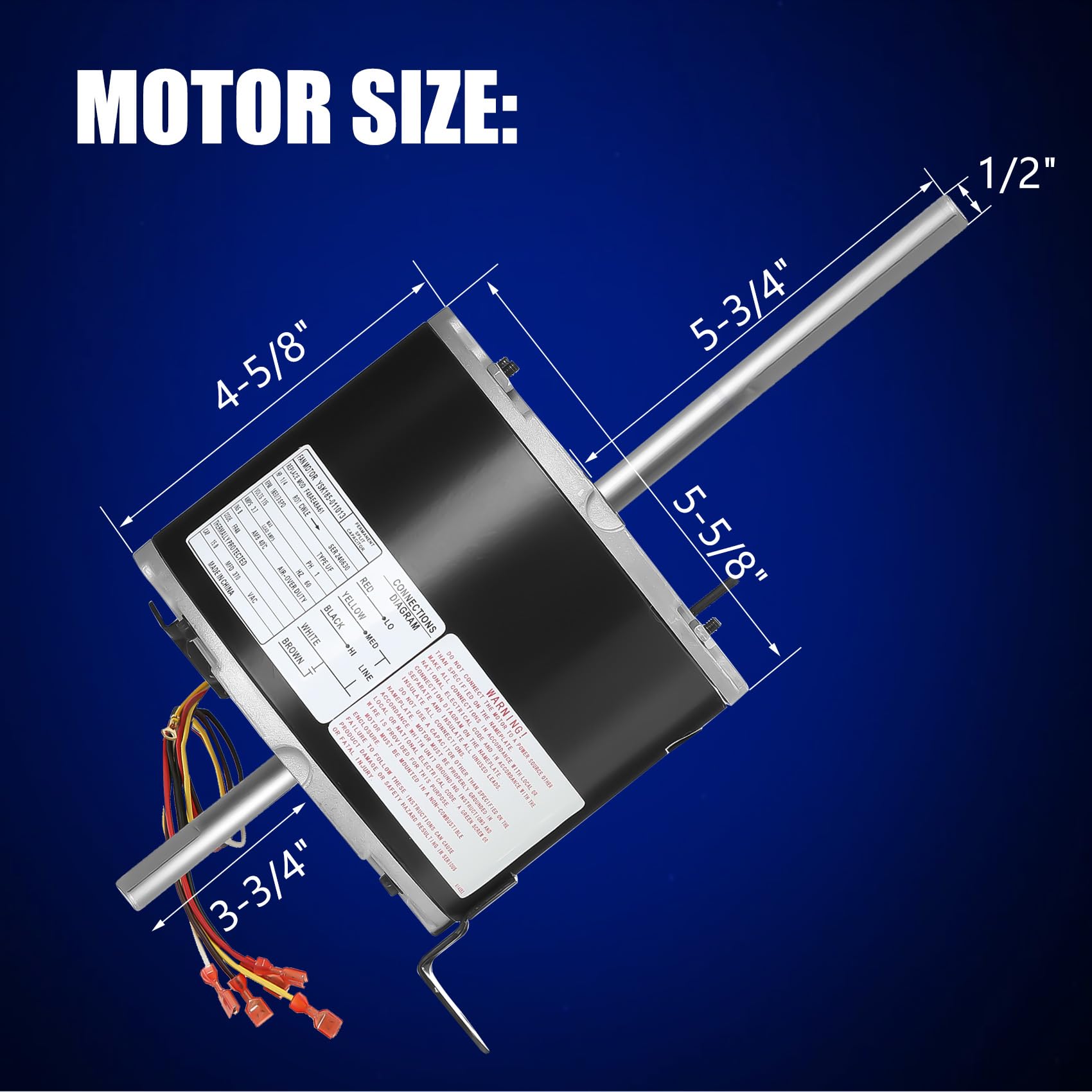 Dometic Duo-Therm Penguin II RV AC Fan Motor Replacement - 1/4 HP, 1650RPM, Compatible with Models 3314471.011 & 3314471.013 - Perfect for RV Air Conditioning System Maintenance & Repair
