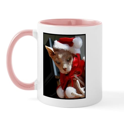 White/Pink Inside - Sphynx Hairless Cat Santa Mug
