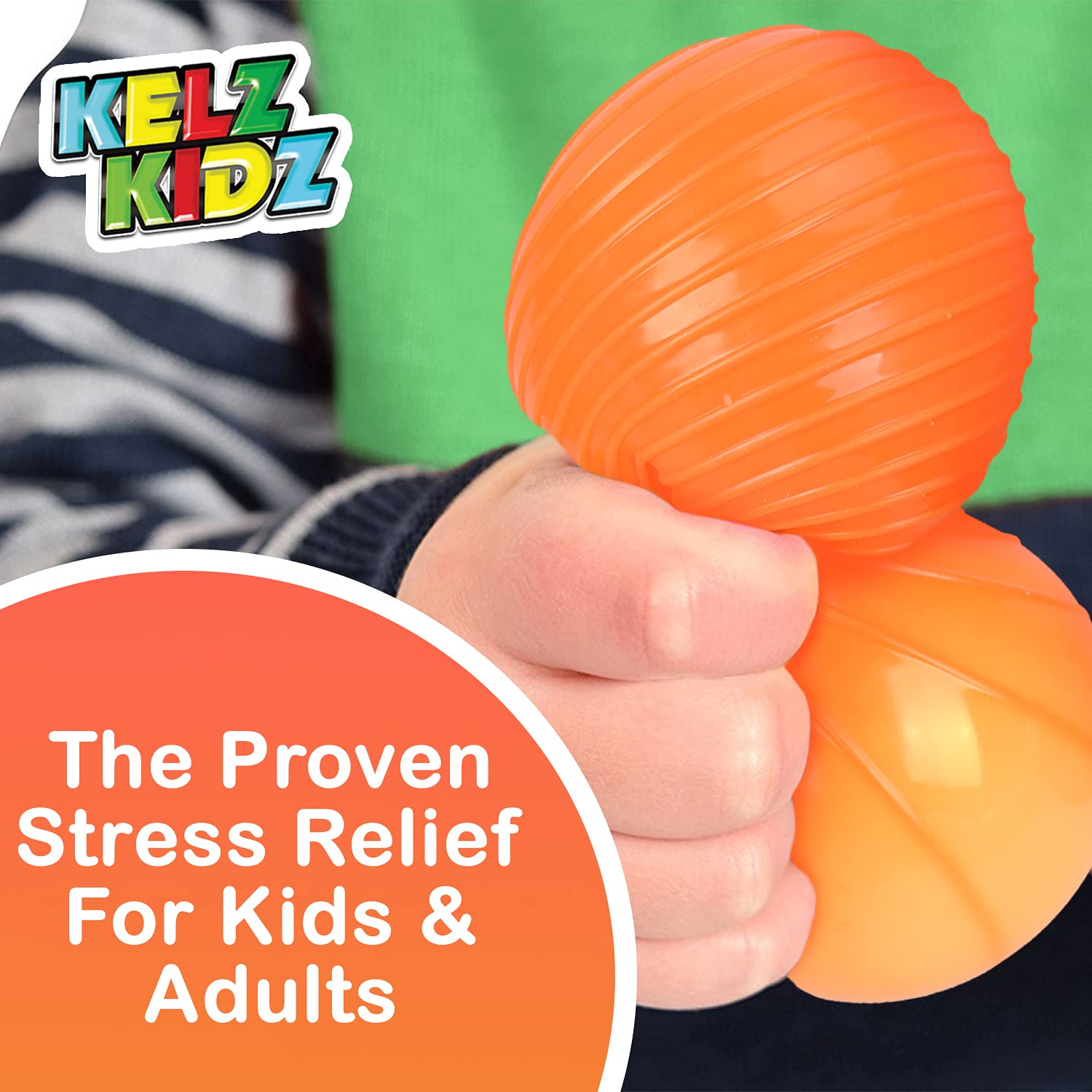 KELZ KIDZ® TEXTURODOS® Giant Textured Squishy Stress Ball - Sensory Fidget Toy for Kids & Adults with Anxiety Relief, Therapy Needs - Perfect Gift for Squishy Lovers (Great for Home, Office & Classroom Use)