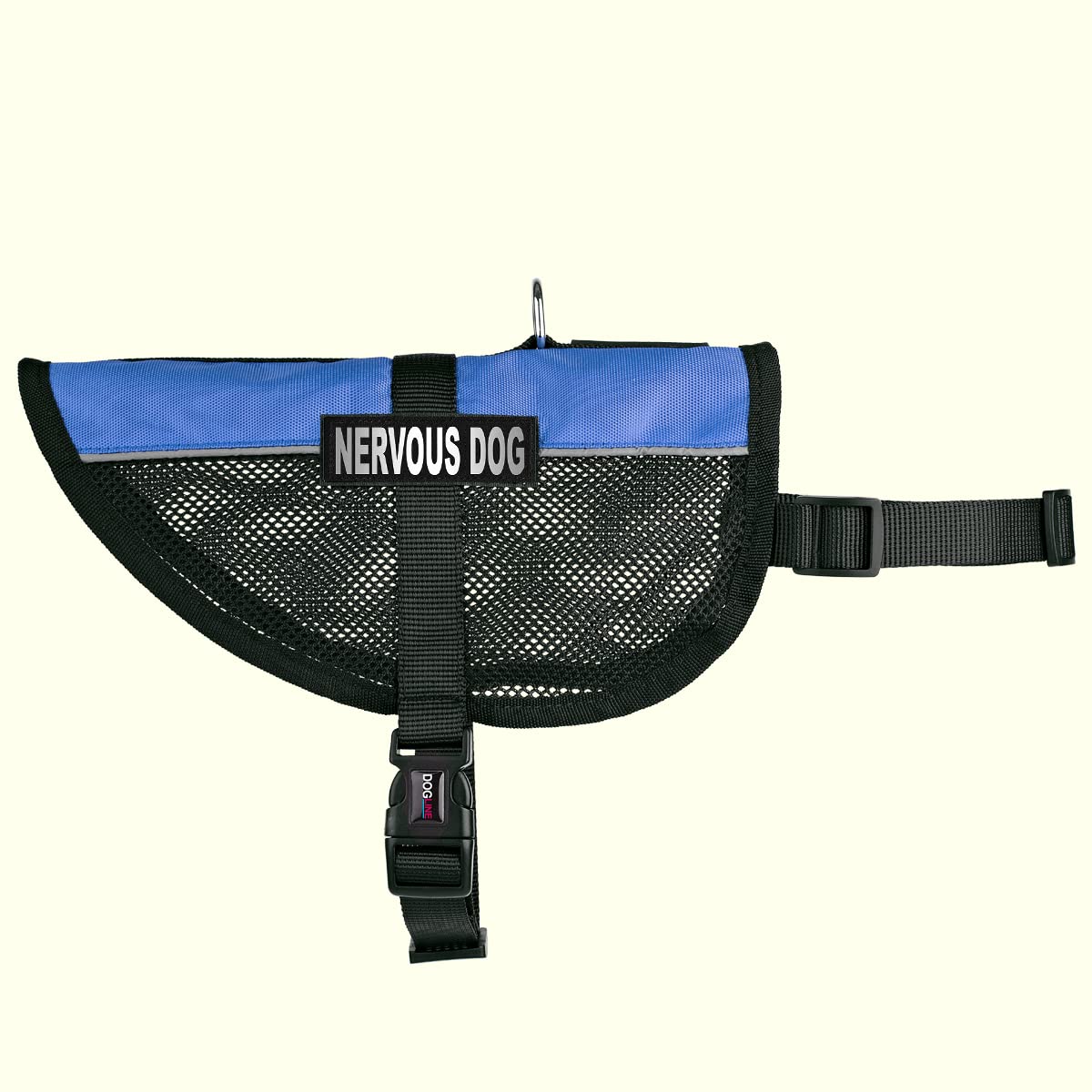 **MaxAire Dog Anxiety Vest with Removable Patch - Adjustable Reflective Harness for Small, Medium & Large Dogs (17-21 Inch Girth, Blue) - Perfect for Nervous Pets, Training & Outdoor Adventures**