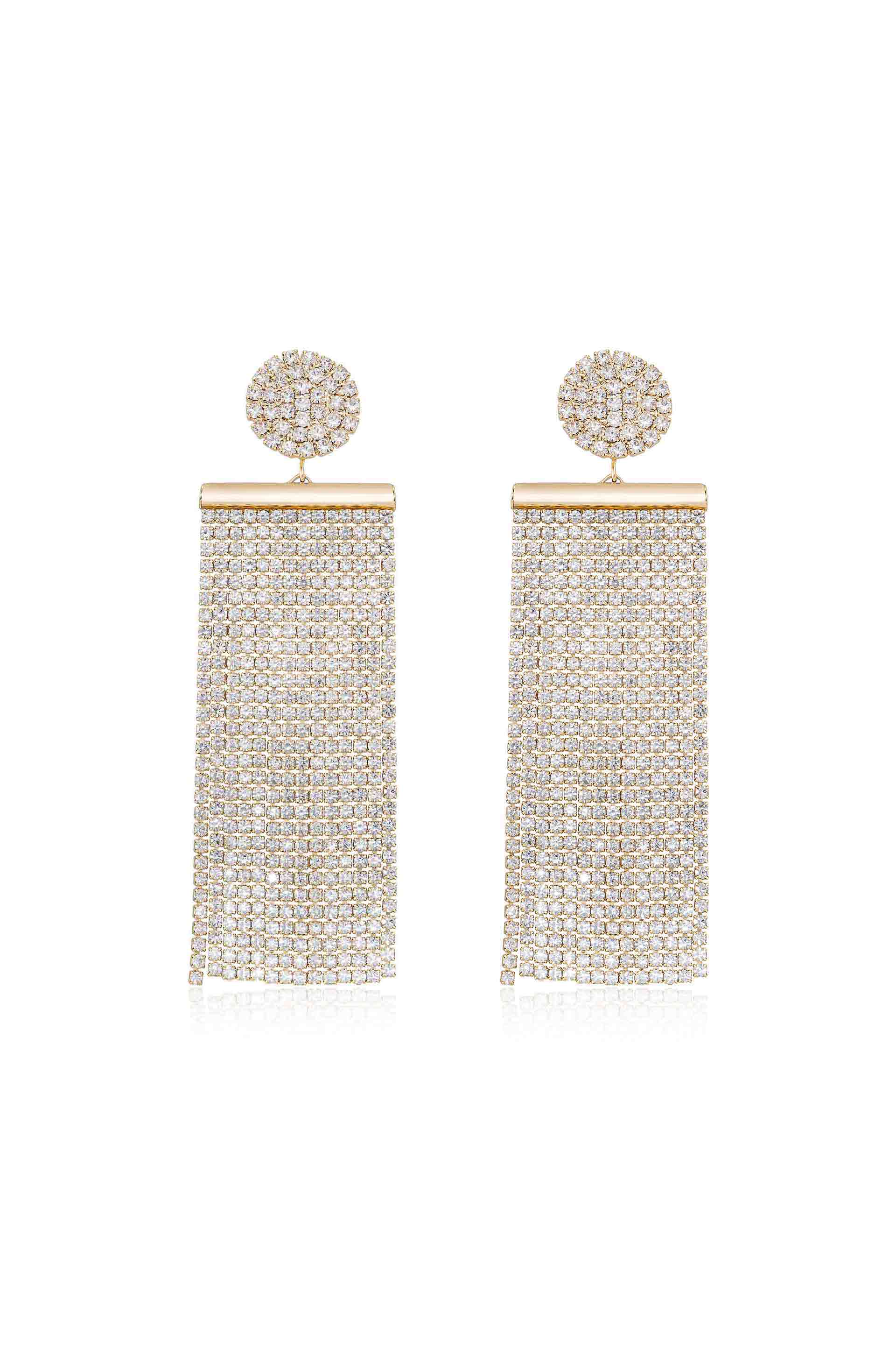 Sparkling Crystal Fringe Earrings for Women - Elegant Dangling Party Jewelry - Perfect for Weddings, Date Nights & Special Occasions