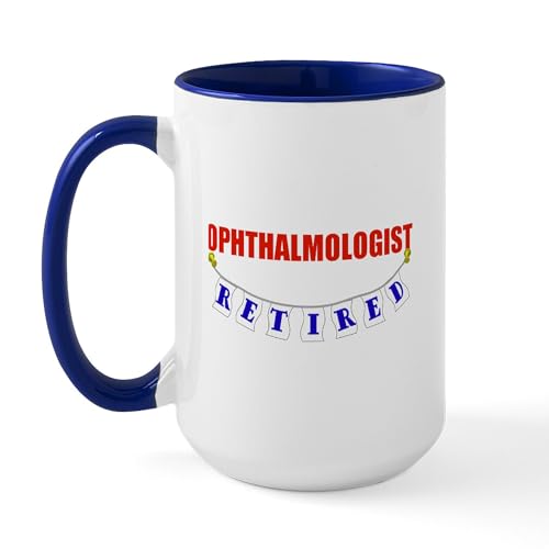 White/Navy Inside - Retired Ophthalmologist Large Mug