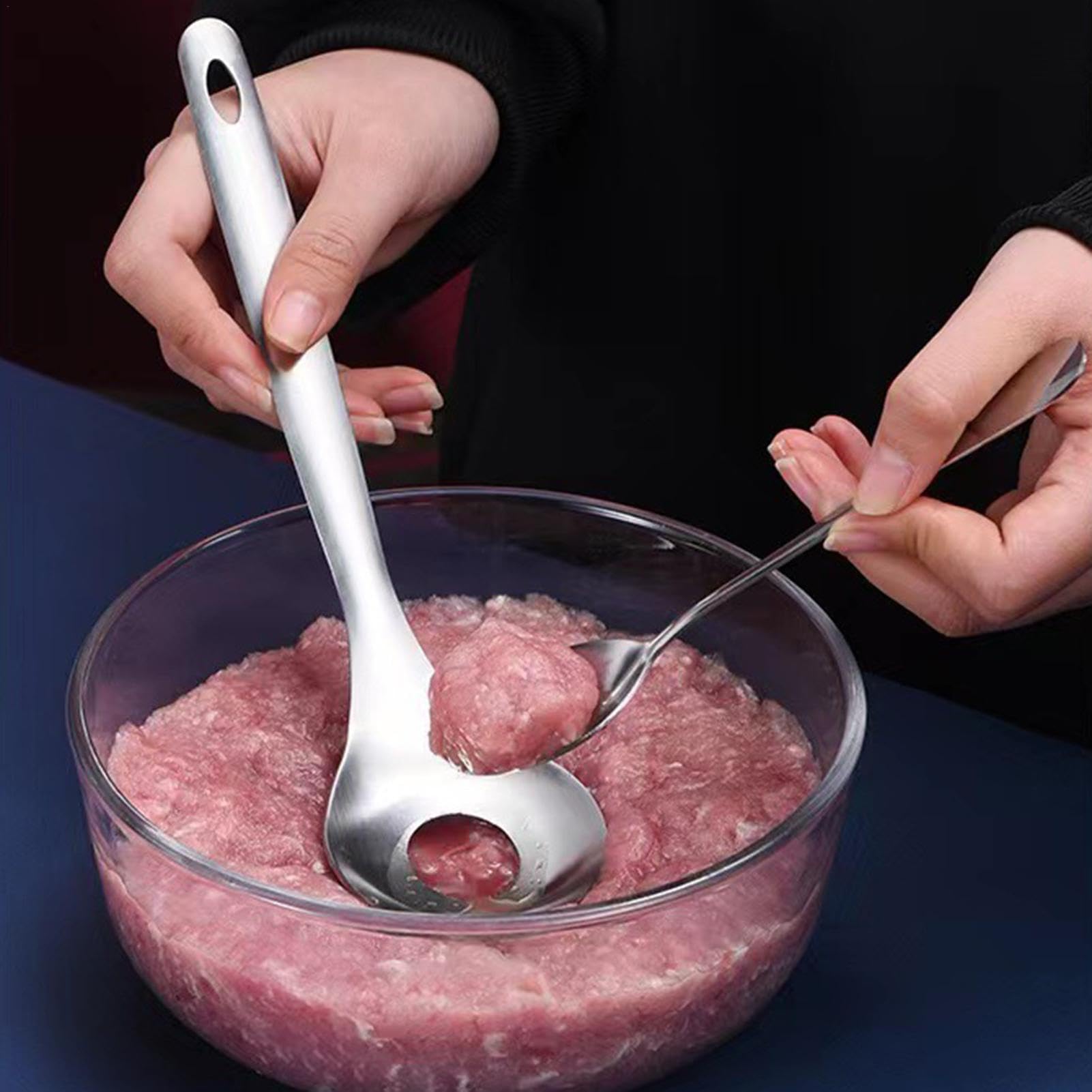 Stainless Steel Meatball Maker Tool - Kitchen Scoop for Perfect Meatballs, Rice Balls, Ice Cream & Chocolate - Ideal for Home Cooking, Meal Prep & Party Food Serving
