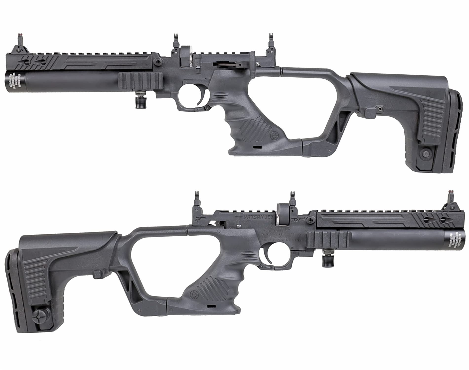 HATSAN Jet Black PCP Air Gun | Convertible Air Pistol to Rifle | Includes Wearable4U Pellets Bundle | Perfect for Hunting, Target Practice & Outdoor Shooting Sports