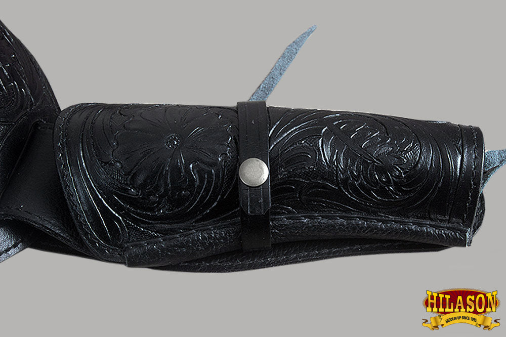 Hilason Western Right Hand Gun Holster Rig for 44/45 Cal - Genuine Leather Cowboy Holster - Perfect for Cowboy Action Shooting, Reenactments & Western Style Carry