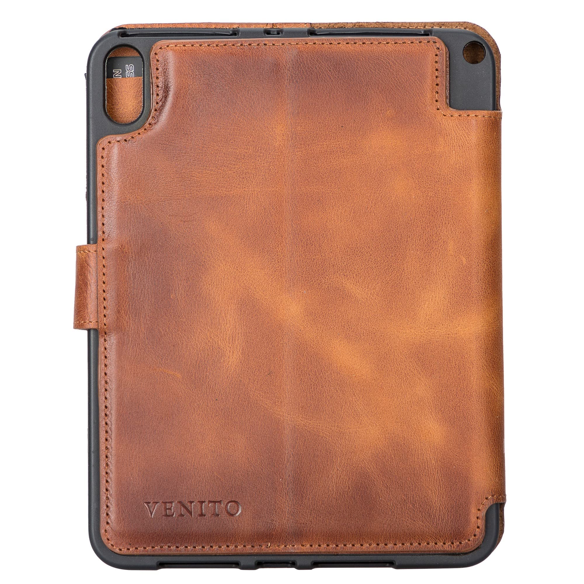 Premium Handmade Leather iPad Mini 6th Gen Case (2021) - Venito Parma Magic Tablet Wallet with Folio Stand - Antique Brown Protective Cover for Work, Travel & Daily Use