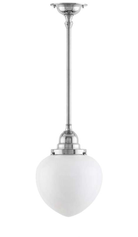Modern Nickel-Plated White Drop Pendant Ceiling Lamp for Bathroom - Perfect for Bathroom, Bedroom, and Living Room Lighting