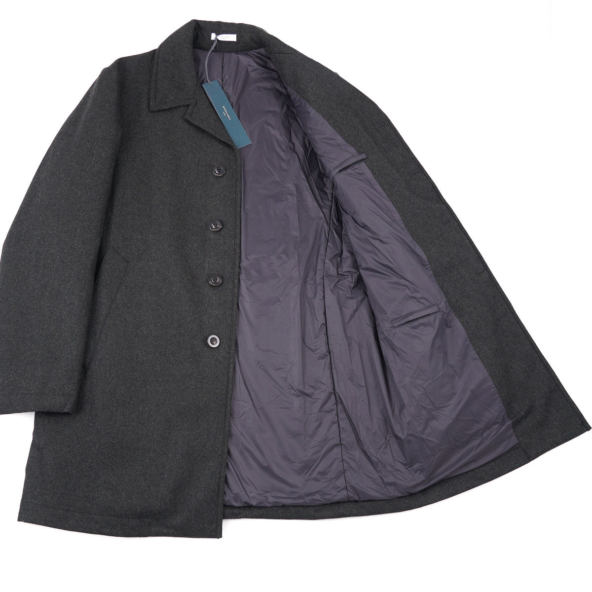 Boglioli Men's Premium Wool Overcoat with Insulated Lining - Warm Winter Coat for Business & Formal Occasions