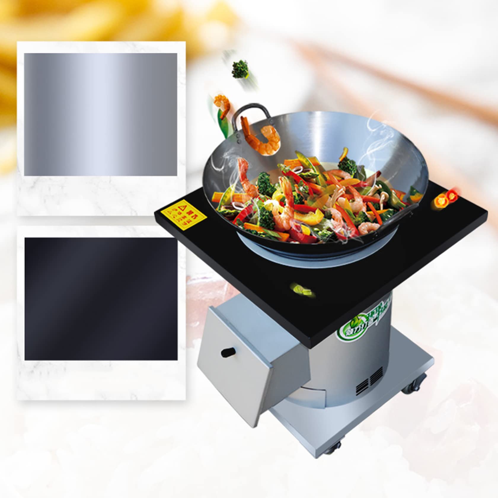 Portable Energy Efficient Gasification Wood Burning Stove - Indoor/Outdoor Smokeless Camping & Cooking Stove with Chimney, Anti-Scald Mesh & Handmade Iron Pan (60×60CM) - Perfect for Backpacking, Emergency Heating, and Outdoor Adventures