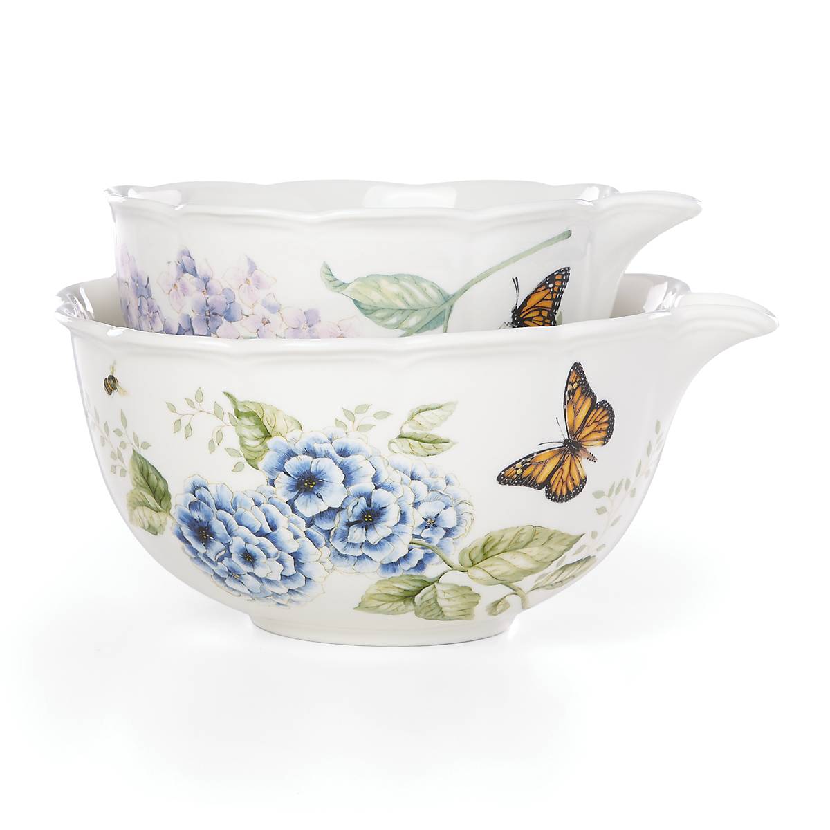 Butterfly Meadow 2-Piece Nesting Bowl Set - Durable Stackable Mixing Bowls for Baking, Cooking & Food Prep - Perfect for Kitchen, Picnics & Entertaining