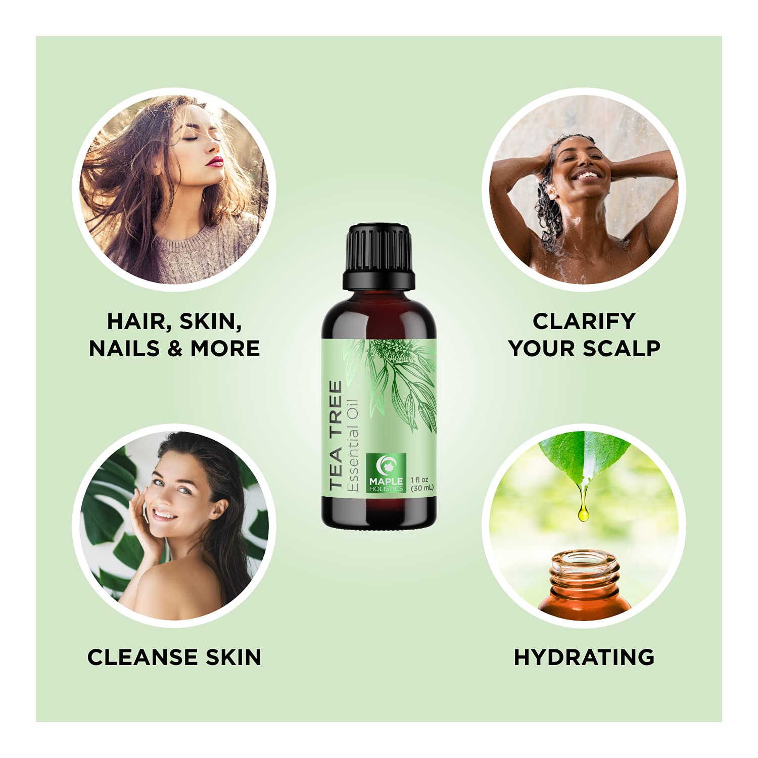 Pure Australian Tea Tree Essential Oil & Body Wash Set - Deep Cleansing for Dry, Oily & Combination Skin - Refreshing Natural Skin Care - Perfect for Acne Treatment, Shower Routine & Aromatherapy
