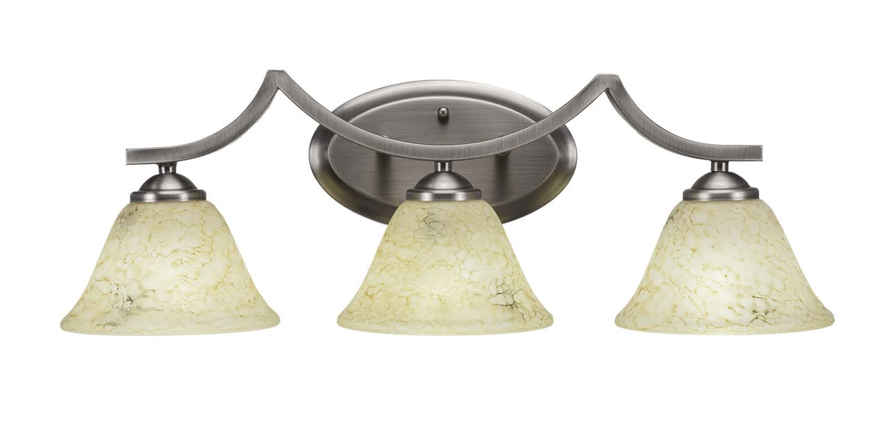 Toltec Lighting 553-GP-508 Zilo 3-Light Bathroom Vanity Bar with 7