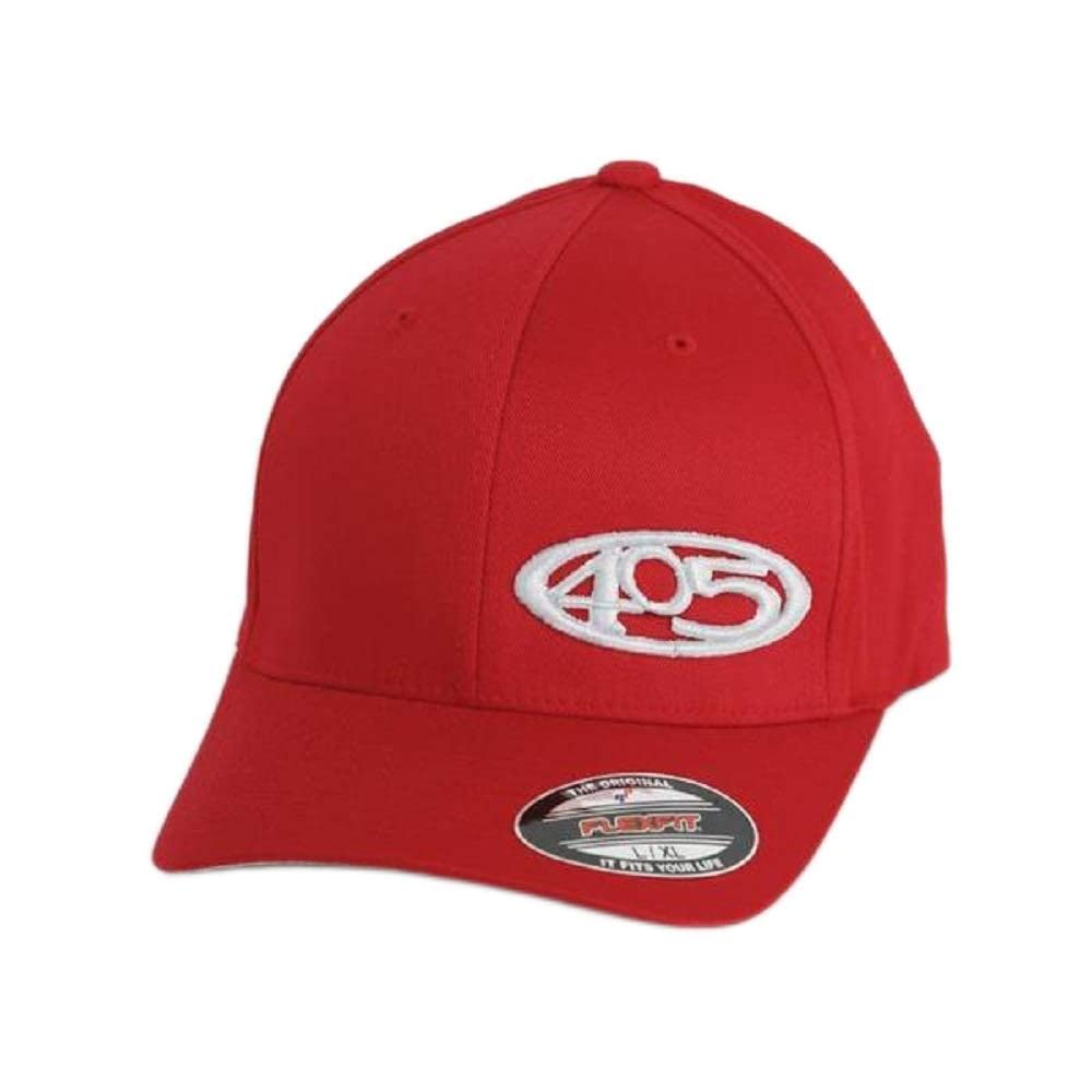405 Red Baseball Cap with White Logo - Stylish Adjustable Snapback Hat for Men & Women - Perfect for Sports, Casual Wear & Outdoor Activities