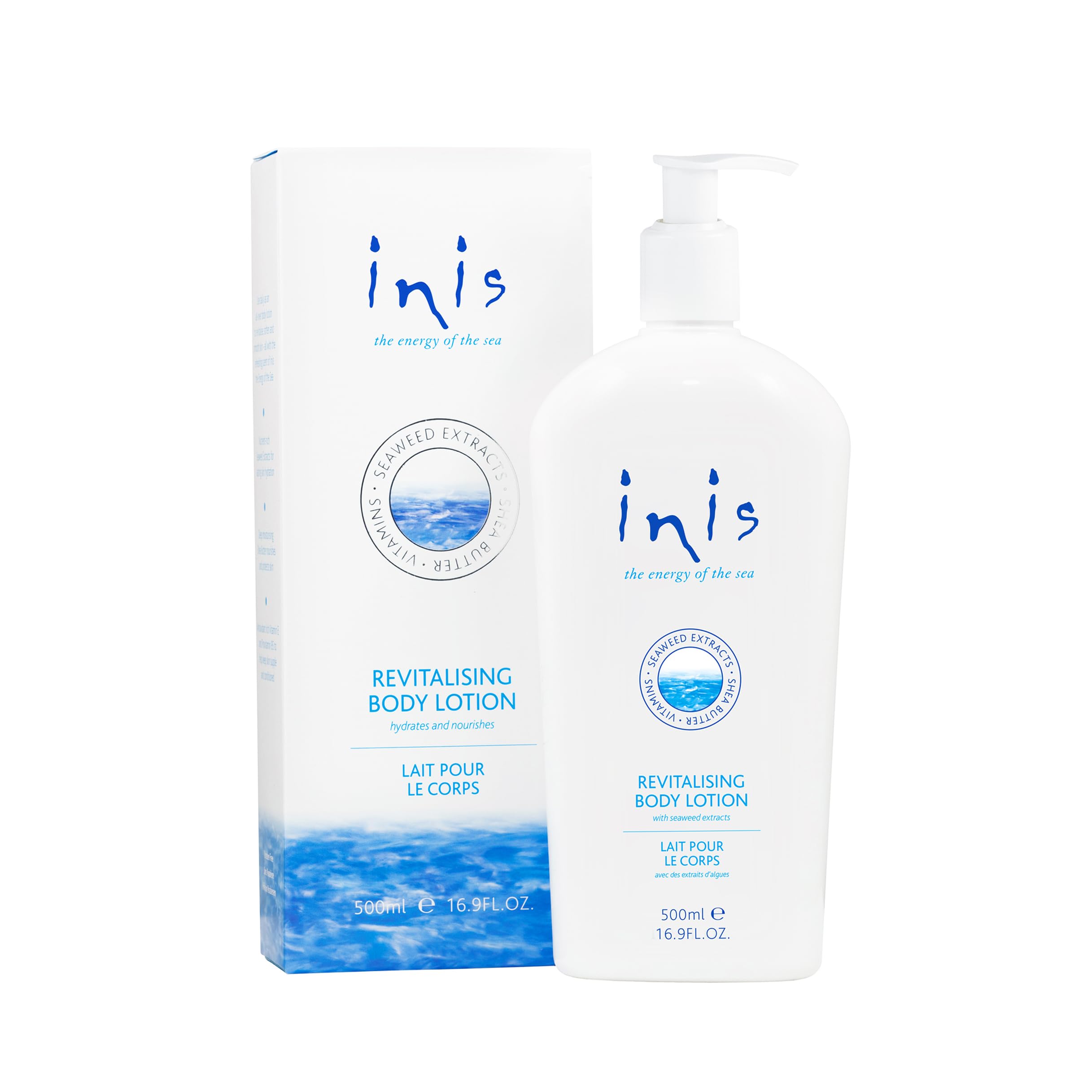 Inis The Energy of the Sea Revitalizing Body Lotion for Men & Women - Deep Hydrating Moisturizer with Seaweed Extracts, Vitamin E & Shea Butter - 16.9 Fl Oz - Perfect for Dry Skin Care & Post-Shower Hydration