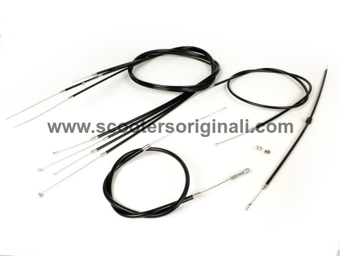 Vespa Teflon Lined Black P PE Cable Set - High Performance BGM PRO Scooter Parts for Smooth Riding & Durability | Perfect for Vespa Scooter Maintenance & Upgrades