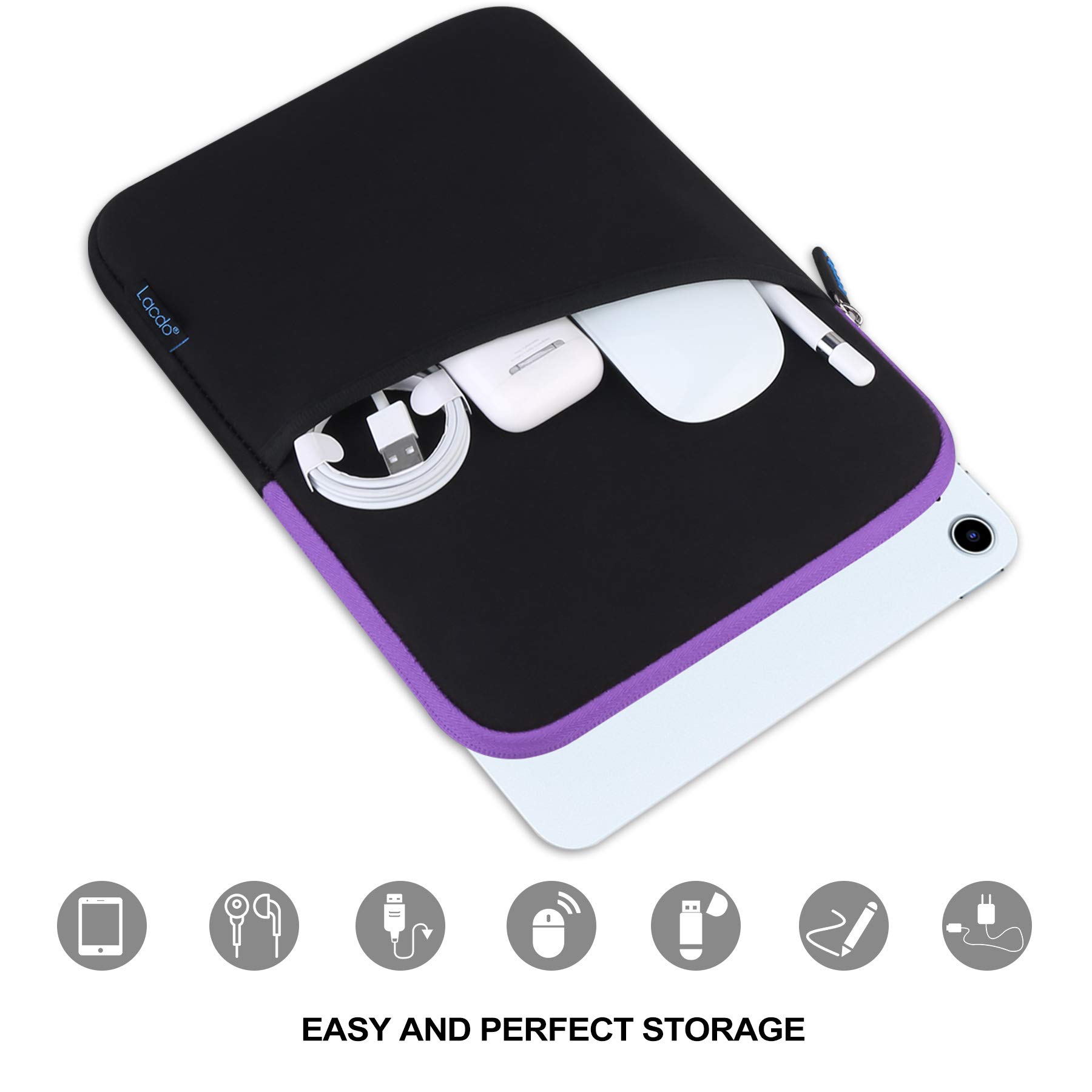 Lacdo 11 Inch Tablet Sleeve Case Compatible with iPad Pro M4/Air M3 M2/A16, 10.9