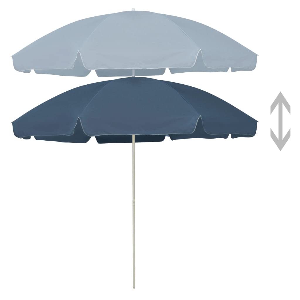 Blue VidaXL Beach Umbrella with Tilting Function - Outdoor Sun Shade for Pool, Patio, Garden, Balcony & Backyard | UV Protection Sun Shelter for Beach Days, Picnics & Outdoor Relaxation