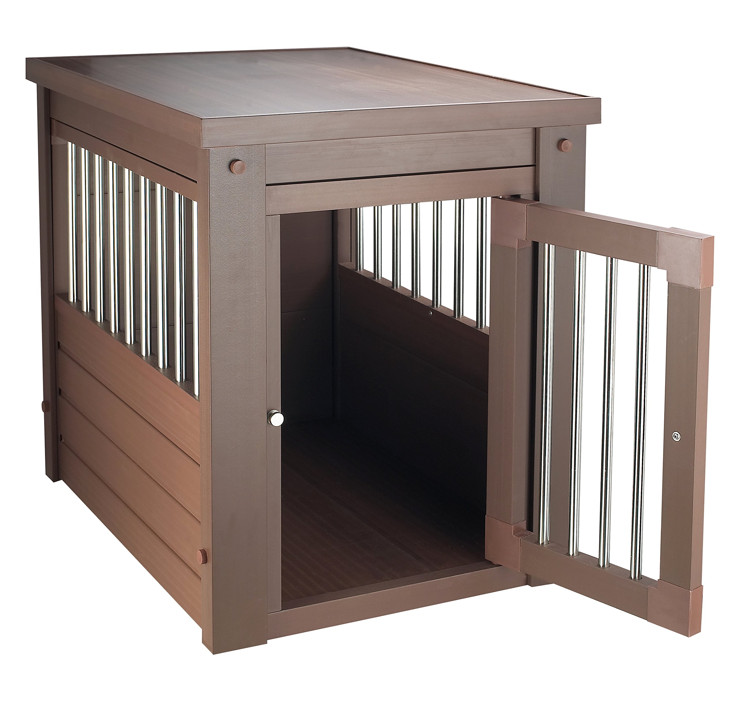 New Age Pet ECOFLEX Dog Crate End Table - Stylish Furniture Pet Crate for Crate Trained Dogs with Stainless Steel Frame & Secure Latch - 10 Year Warranty - Perfect for Living Rooms, Bedrooms & Home Decor