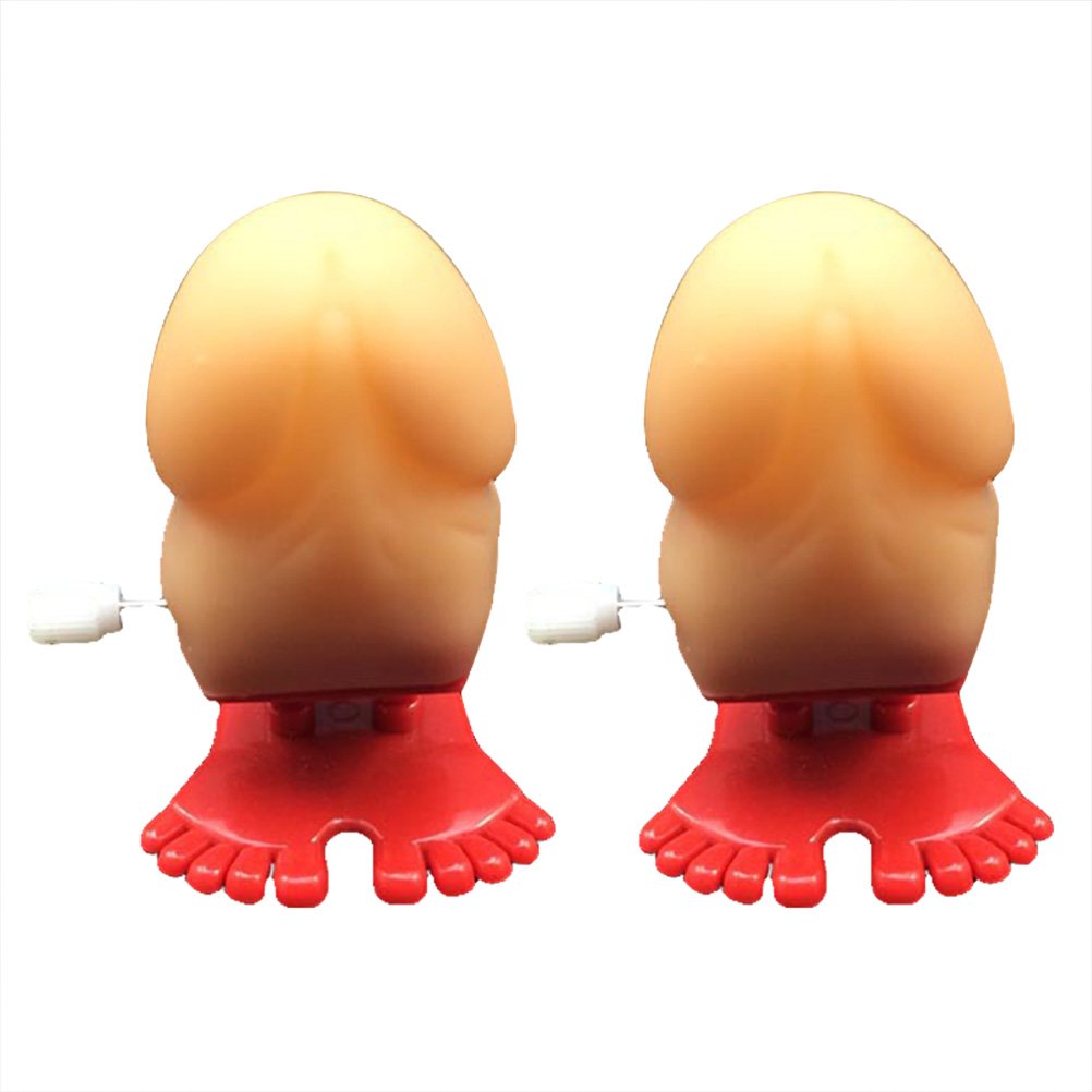 LUOEM 2-Pack Wind-Up Jumping Jolly Genitalia Toys - Fun Novelty Gag Gifts for Adults, Bachelorette Parties & Halloween Pranks - Hilarious Naughty Accessories for Birthday Gags & Office Desk Toys