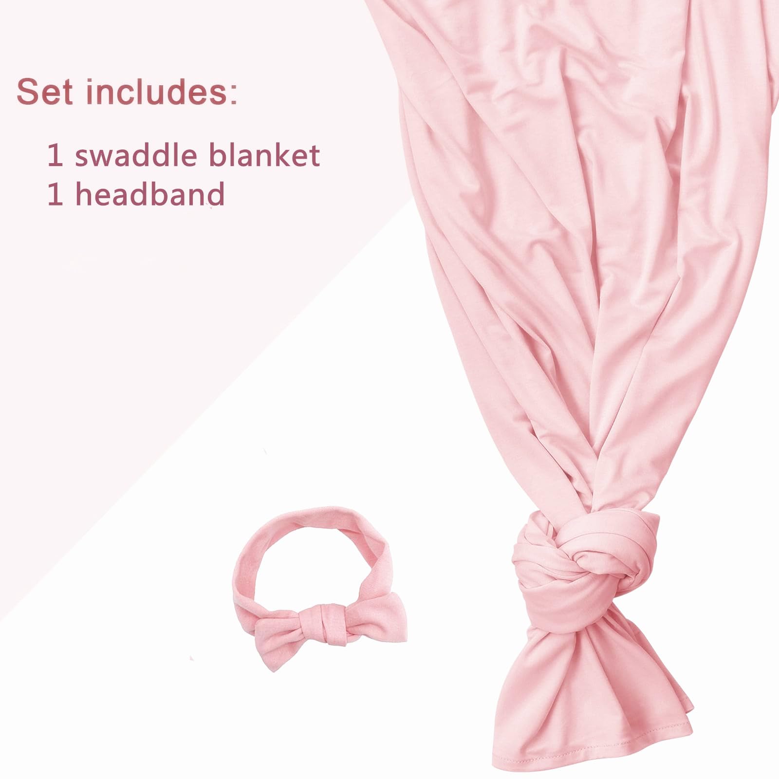 Soft Newborn Swaddle Blanket with Hat Set - 35