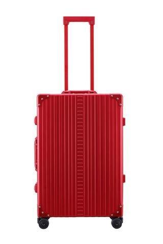 Aleon 26 Inch Hardside Checked Luggage - Lightweight Aluminum Suitcase with Spinner Wheels, TSA Lock (Ruby Red) - Perfect for International Travel, Business Trips & Vacation