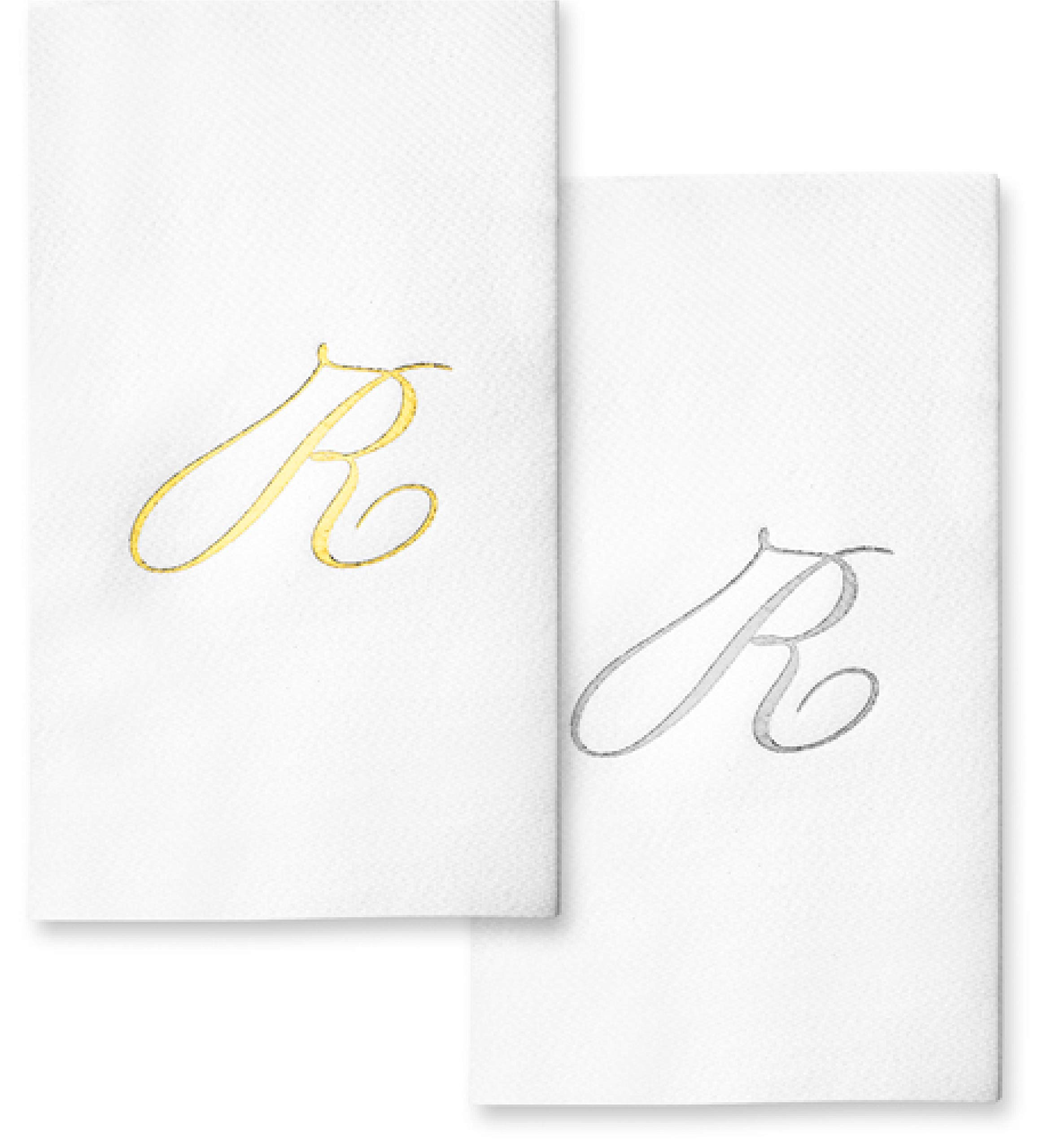AH AMERICAN HOMESTEAD Disposable Hand Towels - Premium Monogrammed Paper Towels for Bathroom & Guest Essentials | Elegant Wedding Napkins in Gold | Perfect for Home, Hotels, and Events