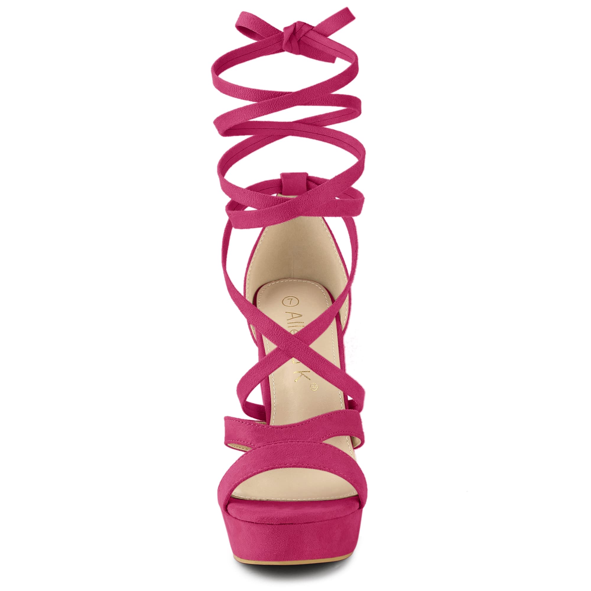 Allegra K Women's Chunky High Heel Lace-Up Platform Sandals | Comfortable Summer Dress Shoes for Weddings, Parties & Date Nights