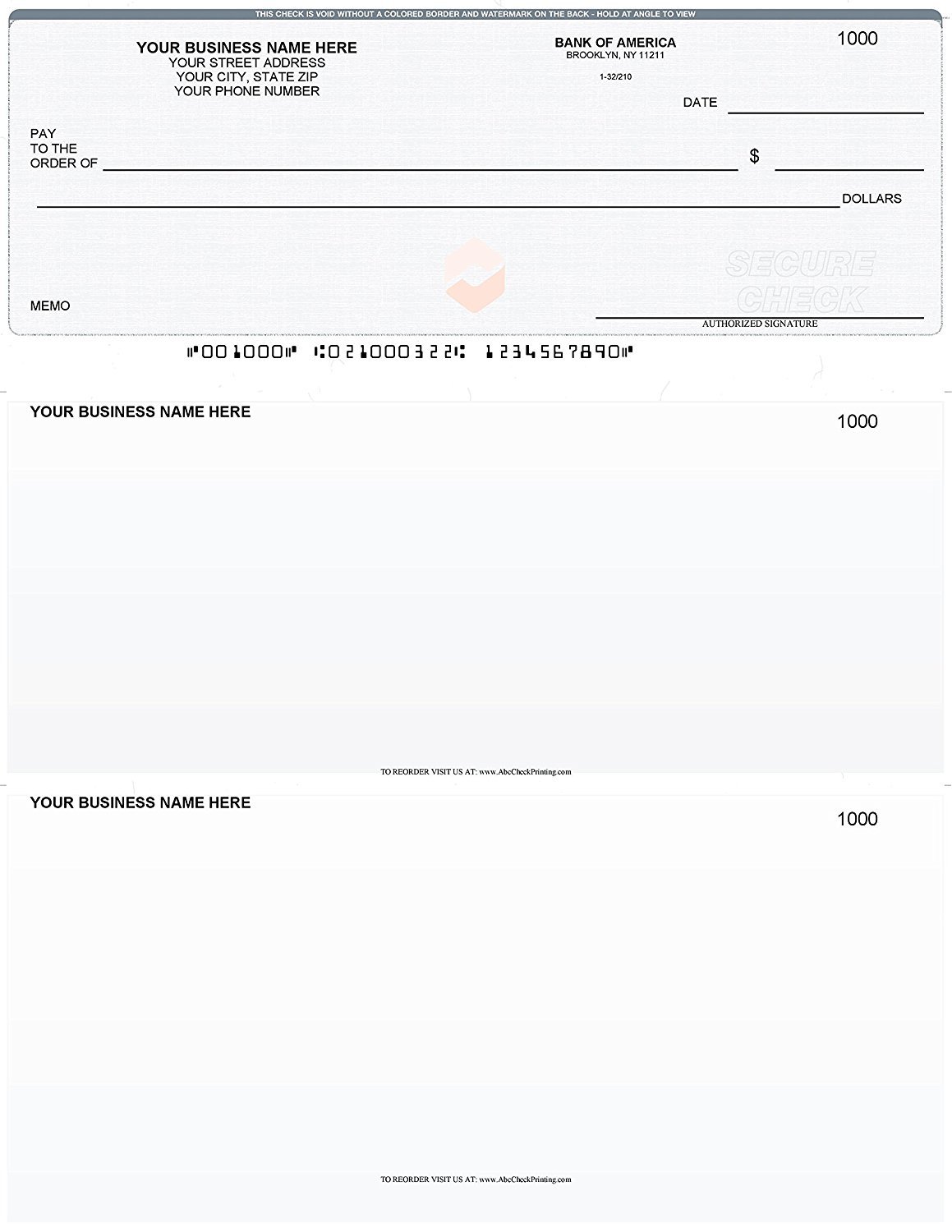 ABC Computer Checks Compatible with QuickBooks - 500 Sheets of Gray Business Checks for Accounting & Payroll | Perfect for Small Business Office Use