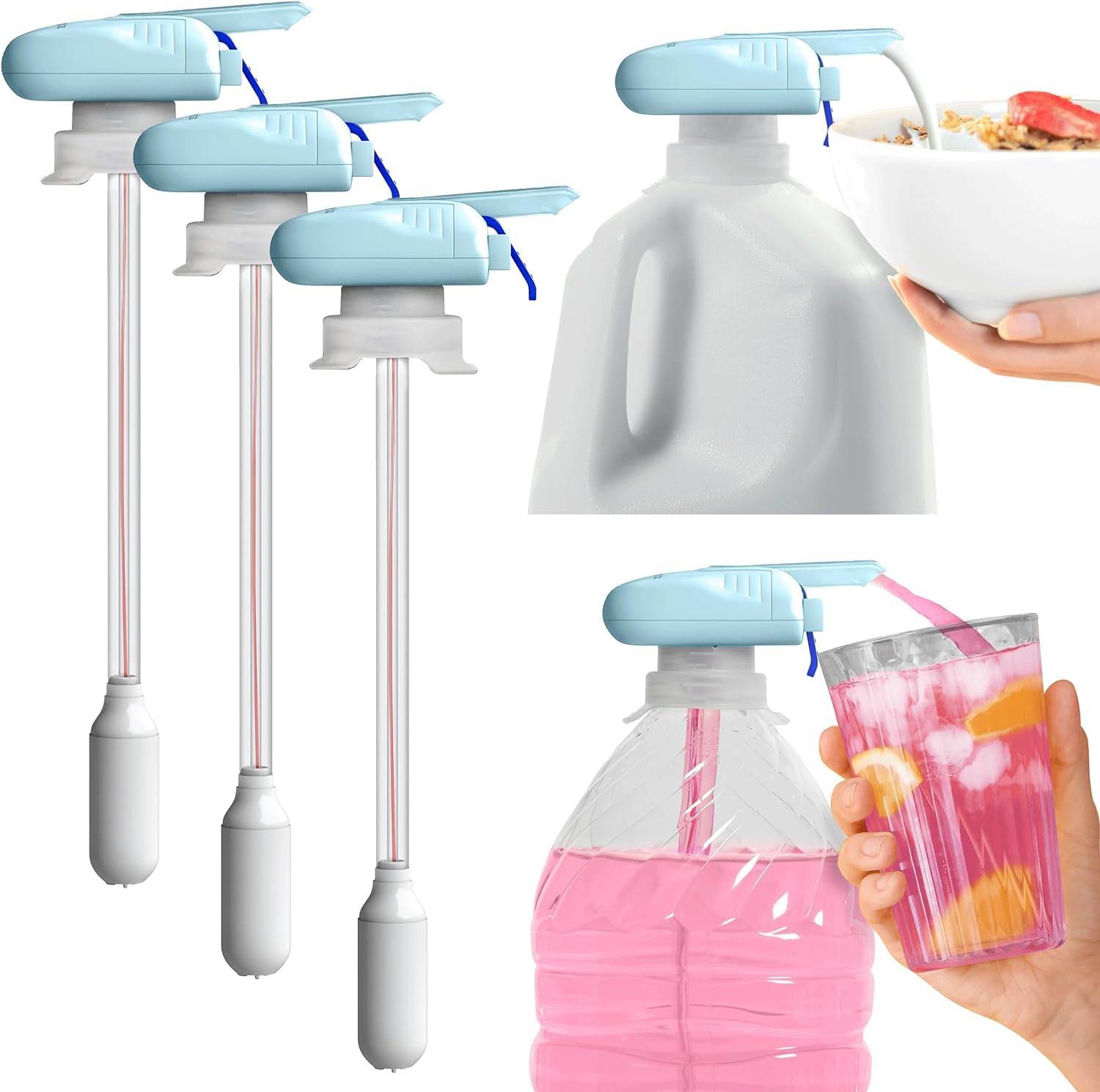 Magic Tap Automatic Hands-Free Drink Dispenser for Refrigerator - 3L Capacity Teal Beverage Dispenser for Milk, Juice, Water - Ideal for Kitchens, Offices, Parties & Gifts for Men & Women