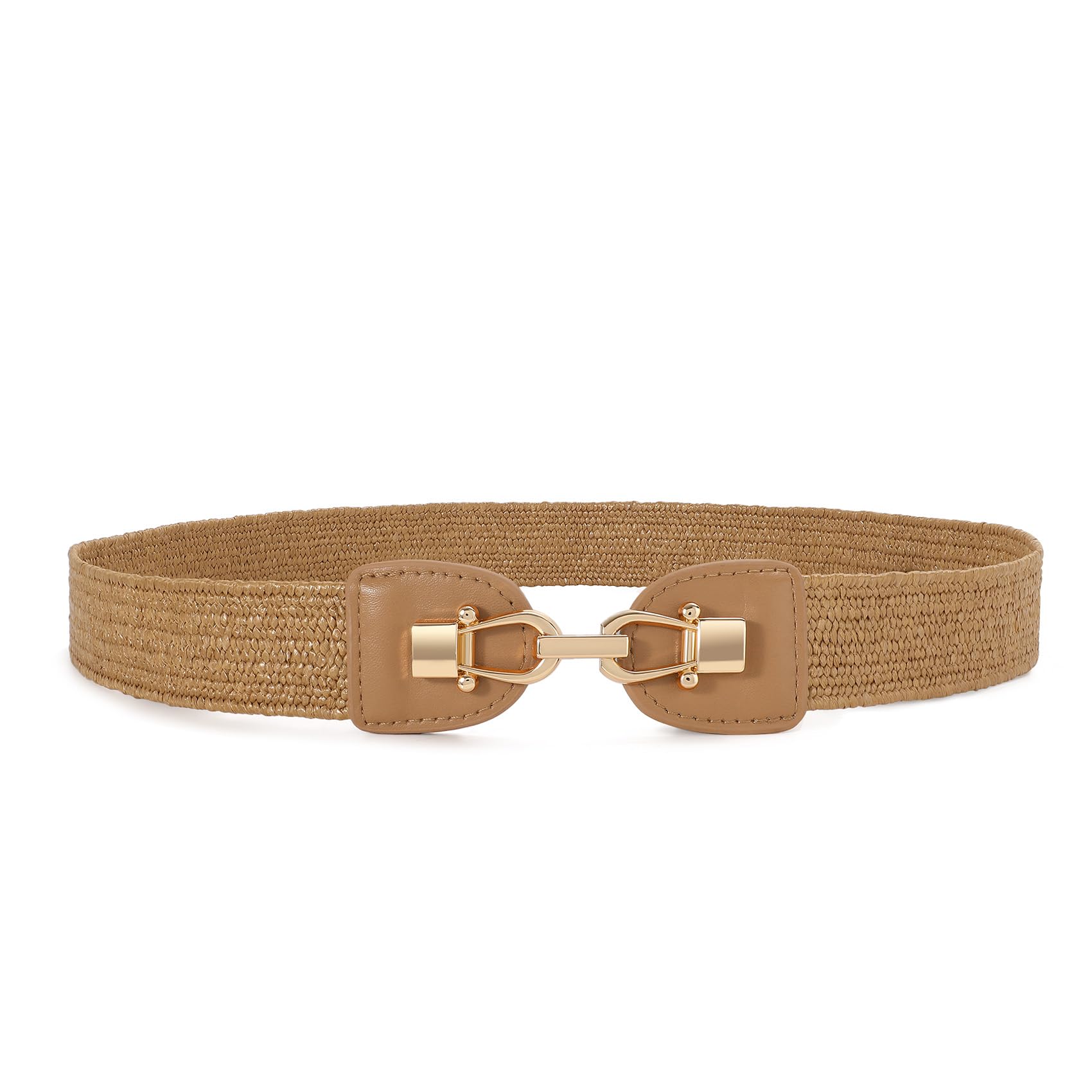 JASGOOD Women's Stretchy Boho Braided Skinny Belt - Elastic Waist Belt with Straw Woven Design for Dresses, Skirts & Summer Outfits | Perfect for Casual, Beach & Boho Fashion Styles