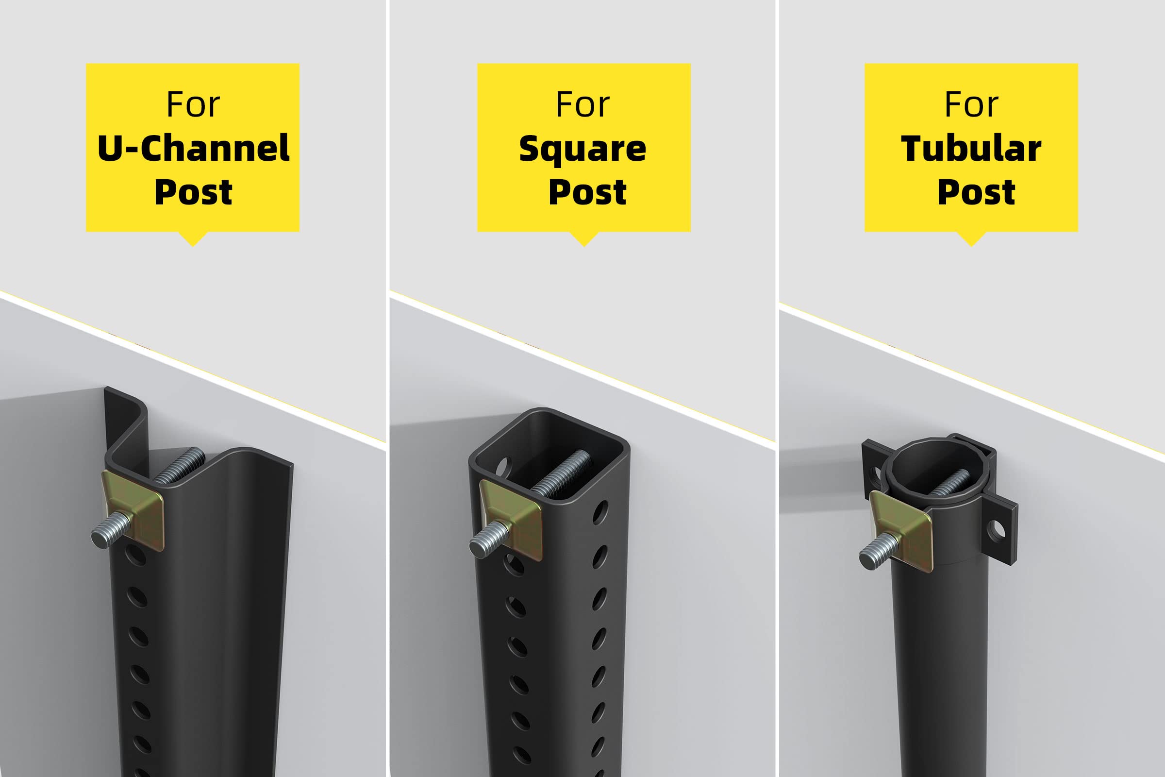 4 PCS Anti-Theft Sign Mounting Hardware Kit for U Channel Post - Includes Attachment Bolts & Nuts (2.5