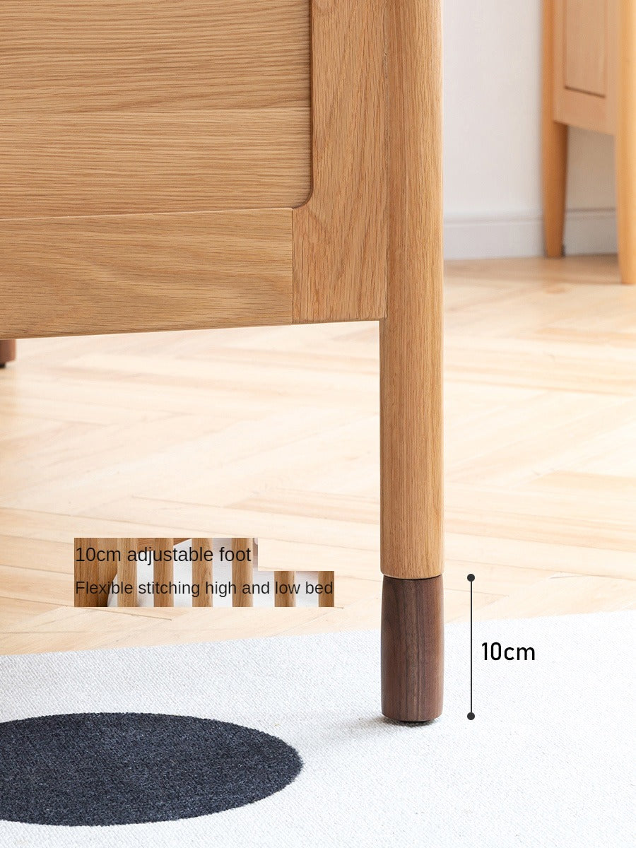 Premium Oak Solid Wood Toddler Bed - Convertible, Multi-Functional Kids Bed with Safety Rails | Perfect for Nursery, Daycare & Small Bedrooms