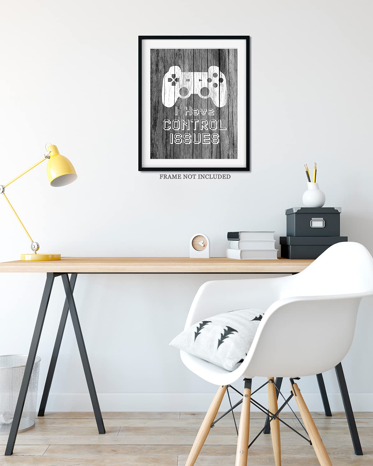 Funny Video Gaming Wall Art - Control Issues Gamer Poster - 8x10 Unframed Print for Gamers Room Decor, Birthday Party & Gifts - Perfect for Game Room, Man Cave or Office Decoration