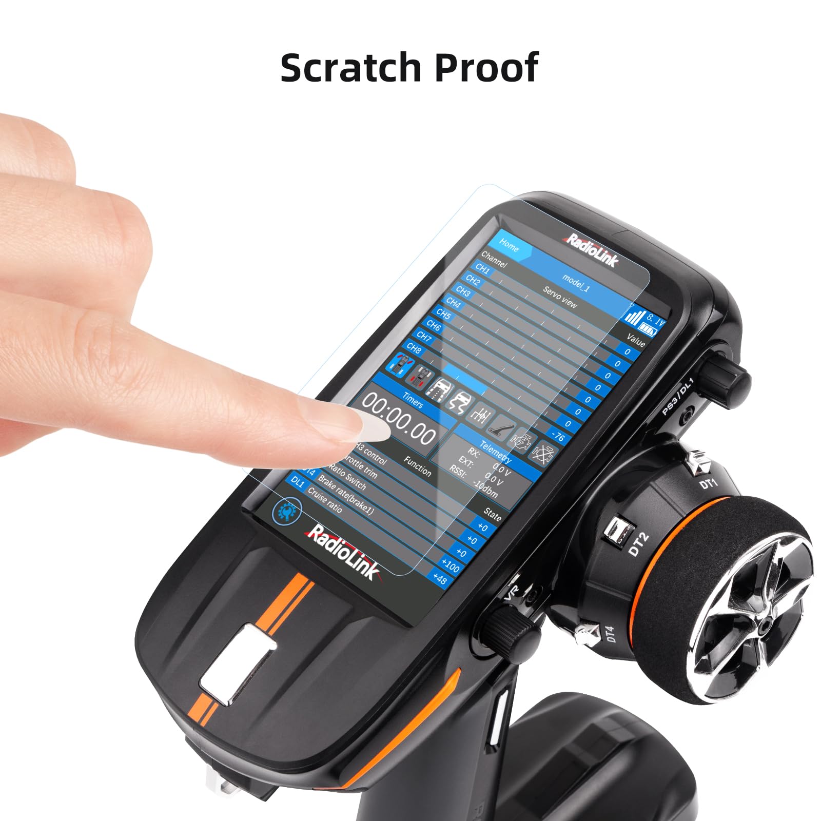 Radiolink RC8X HD Screen Protector [2 Pack] - Anti-Fingerprint, Anti-Scratch, Smooth Full Coverage for RC8X FPV Transmitter - Perfect for FPV Drone Racing & RC Car Remote Control Protection