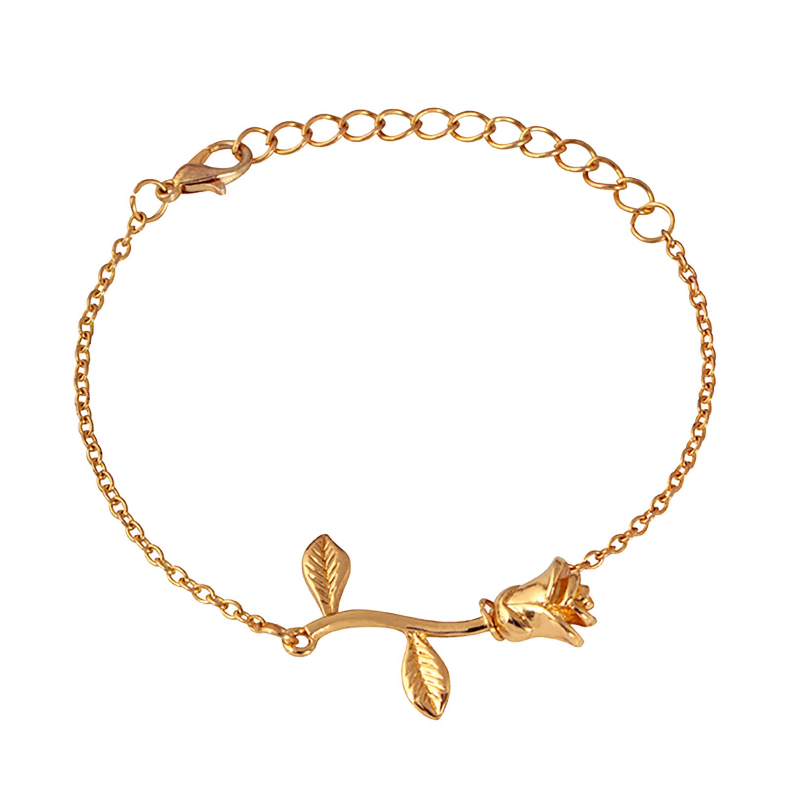 Elegant Rose Gold Bridesmaid Necklace & Bracelet Set - Shiny Finish Jewelry Gift for Women - Perfect for Weddings, Parties & Special Occasions (Gold, One Size)