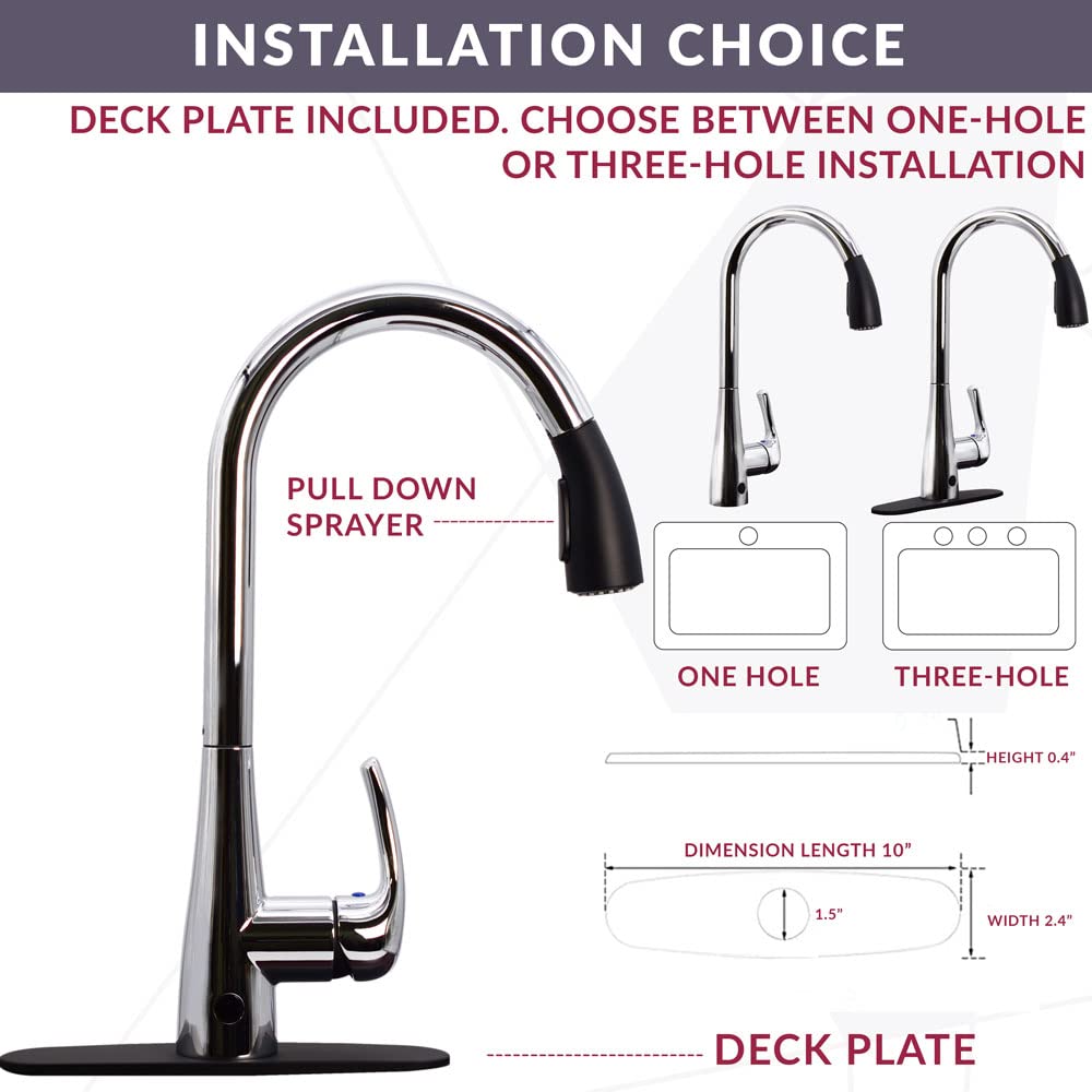 Westbrass KA03A-12 Touchless Motion Sensor Kitchen Faucet with Pull Down Sprayer - Oil Rubbed Bronze Finish | Hands-Free Operation for Hygienic Cooking & Cleaning | Perfect for Modern Kitchens, Restaurants & Commercial Use