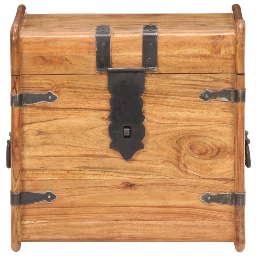 Sturdy Acacia Wood Treasure Chest Storage Box with Lock & Lid - Easy to Assemble for Home, Bedroom, Closet & Office Organization - Perfect for Jewelry, Keepsakes & Home Decor Storage