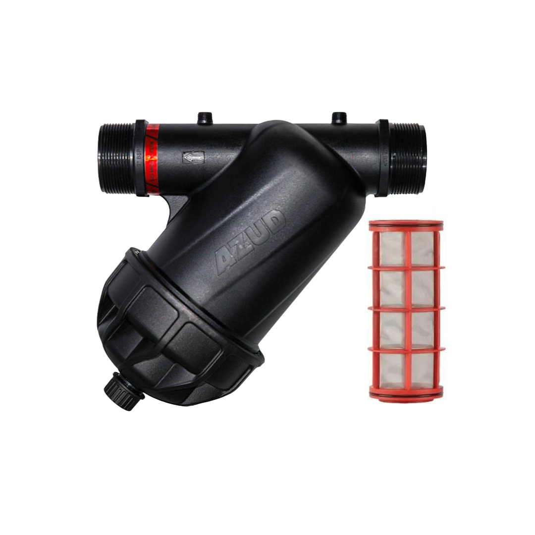 Azud M100 40mm Super 130 Micron Polypropylene Manual Irrigation Screen Filter - Drip Irrigation System, Garden Water Filtration, Agricultural Farming Use