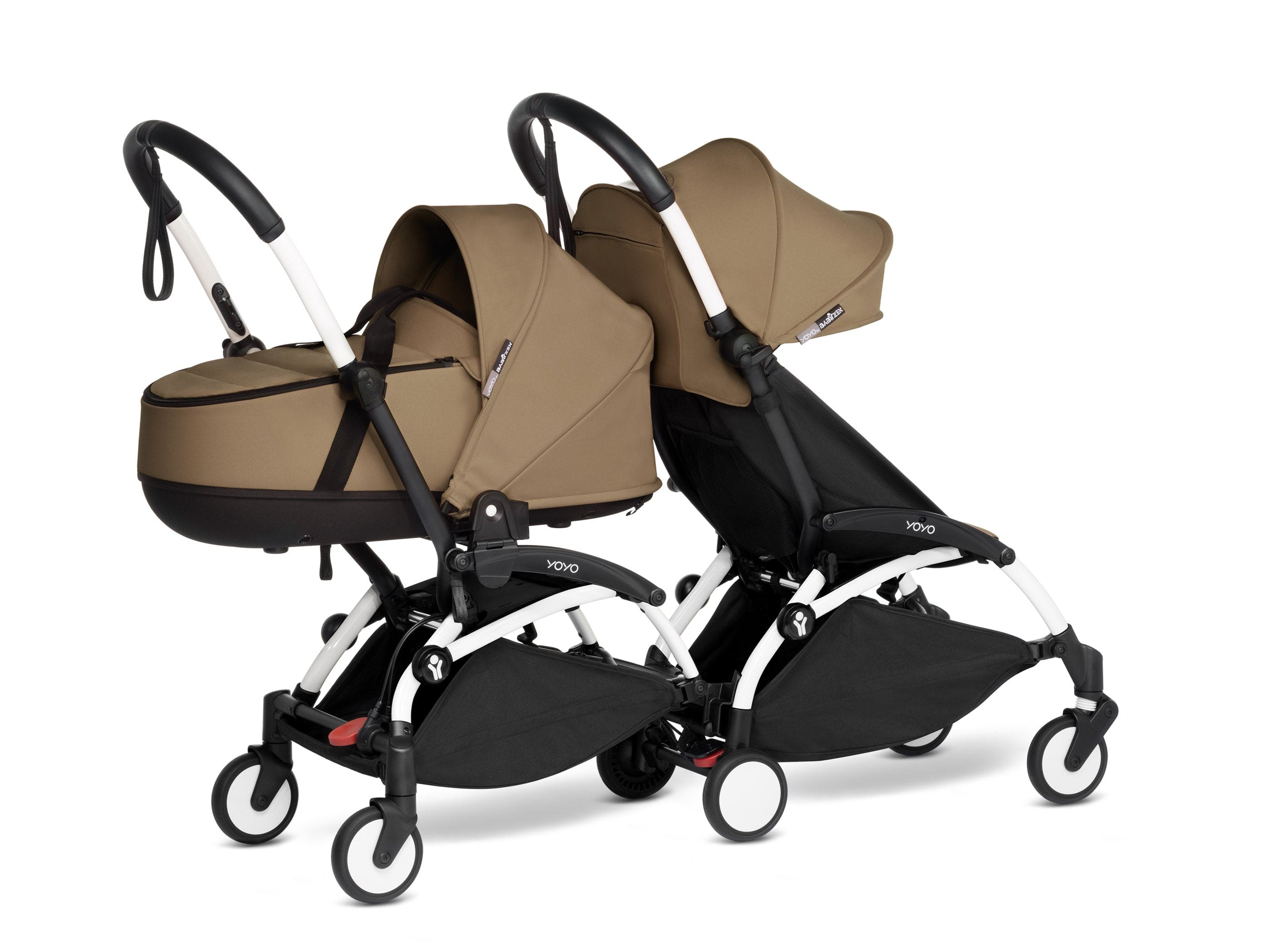 Stokke YOYO 3 Double Stroller for Twins - 6+ Months Front Seat with Bassinet Back - Lightweight Compact Travel Stroller for City Walks & Airplane Travel