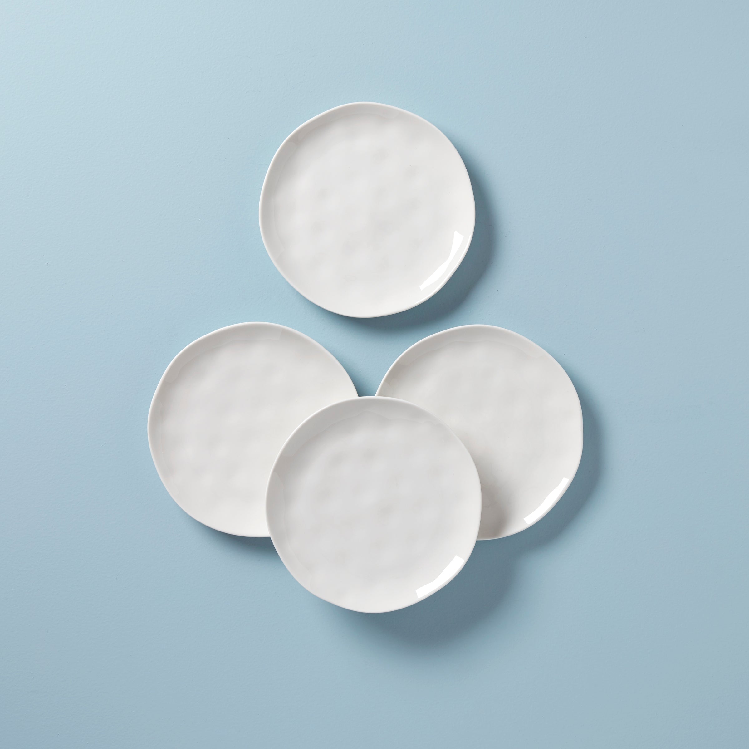 Bay Colors White Accent Plates - Set of 4 | Elegant Dinnerware for Fine Dining, Wedding Parties & Home Decor