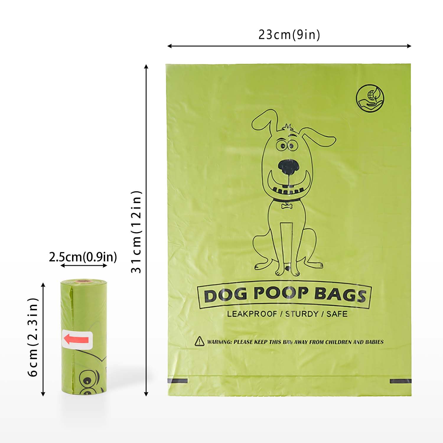 AiTodos® 600 Count Unscented Dog Waste Bags - 12.5 x 9 Inch Leak Proof & Durable Poop Bags - Eco Friendly Corn Starch & PET Blend - Perfect for Dog Walking, Park Visits & Travel Use