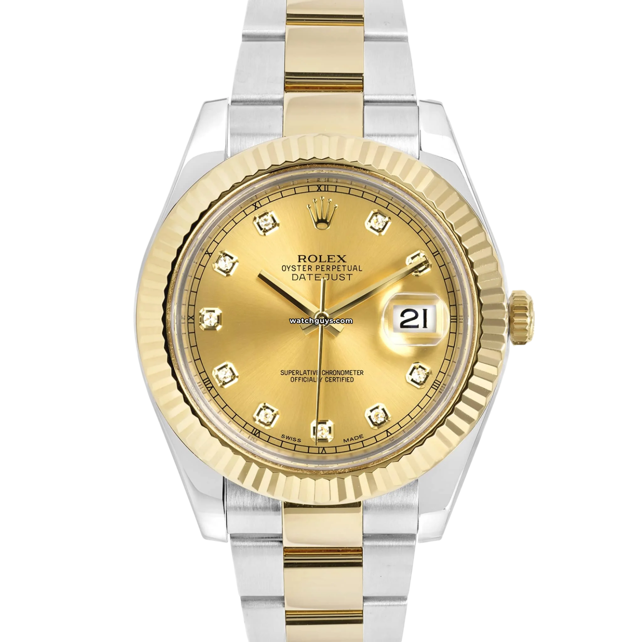 Rolex Datejust 116333 Men's Watch - Champagne Diamond Dial, Stainless Steel & Gold, Automatic Movement - Perfect for Business Meetings & Luxury Events