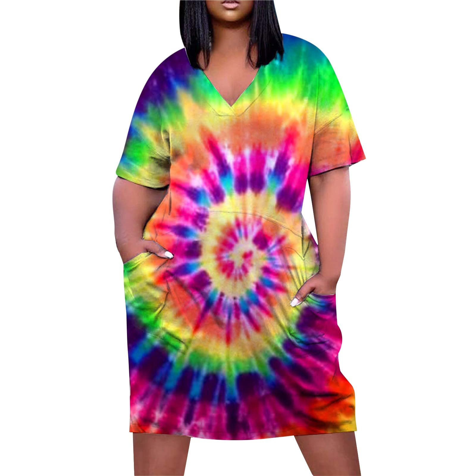Sexy Leopard Print V-Neck Summer Dress for Women - Gradient Loose Fit Plus Size Casual Sundress | Perfect for Beach Vacations, Pool Parties & Summer Outings