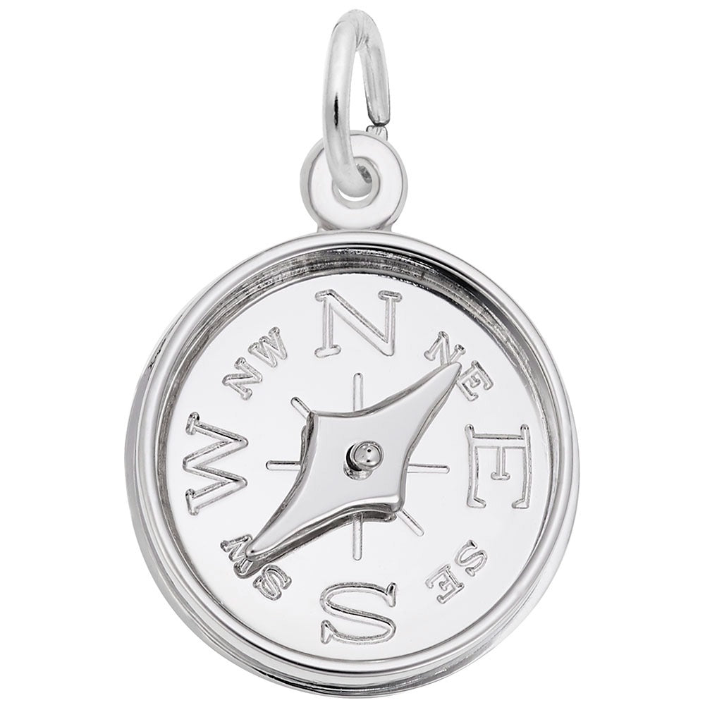 Sterling Silver Compass Pendant with Needle Charm - Perfect for Outdoor Adventures, Hiking & Travel Jewelry Gift