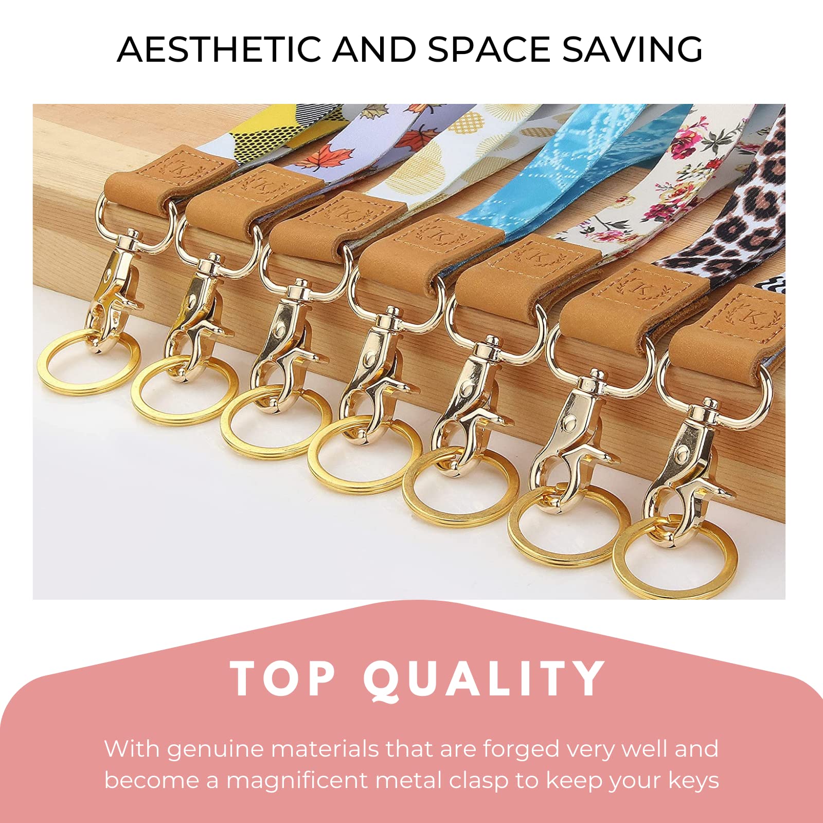 Stylish Lanyard for Keys & ID Badges - Soft Durable Polyester - for Work, Travel, Events