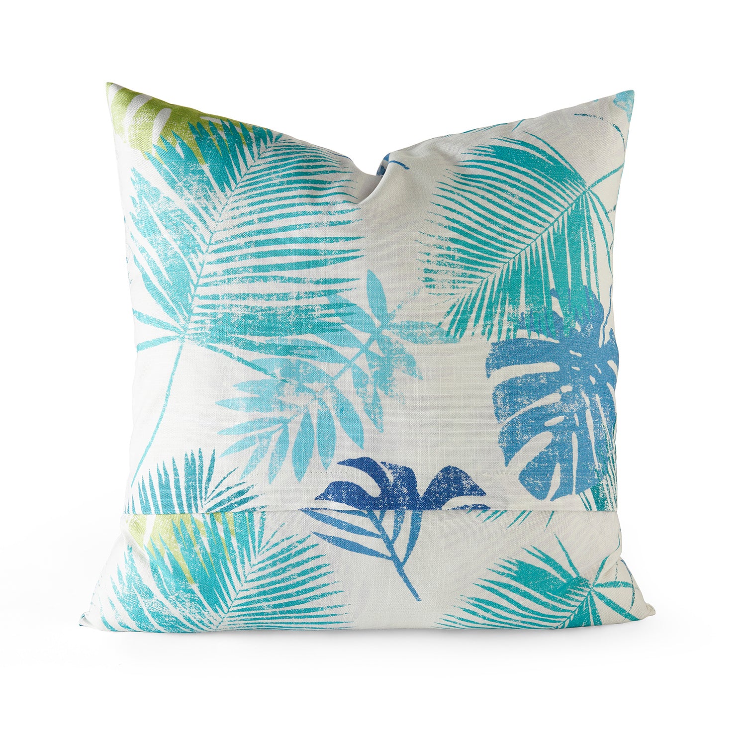 Light Blue Green Floral Printed Cotton Cushion Covers Set of 2 - Soft Textured Rainforest Design for Sofa, Bed & Home Decor