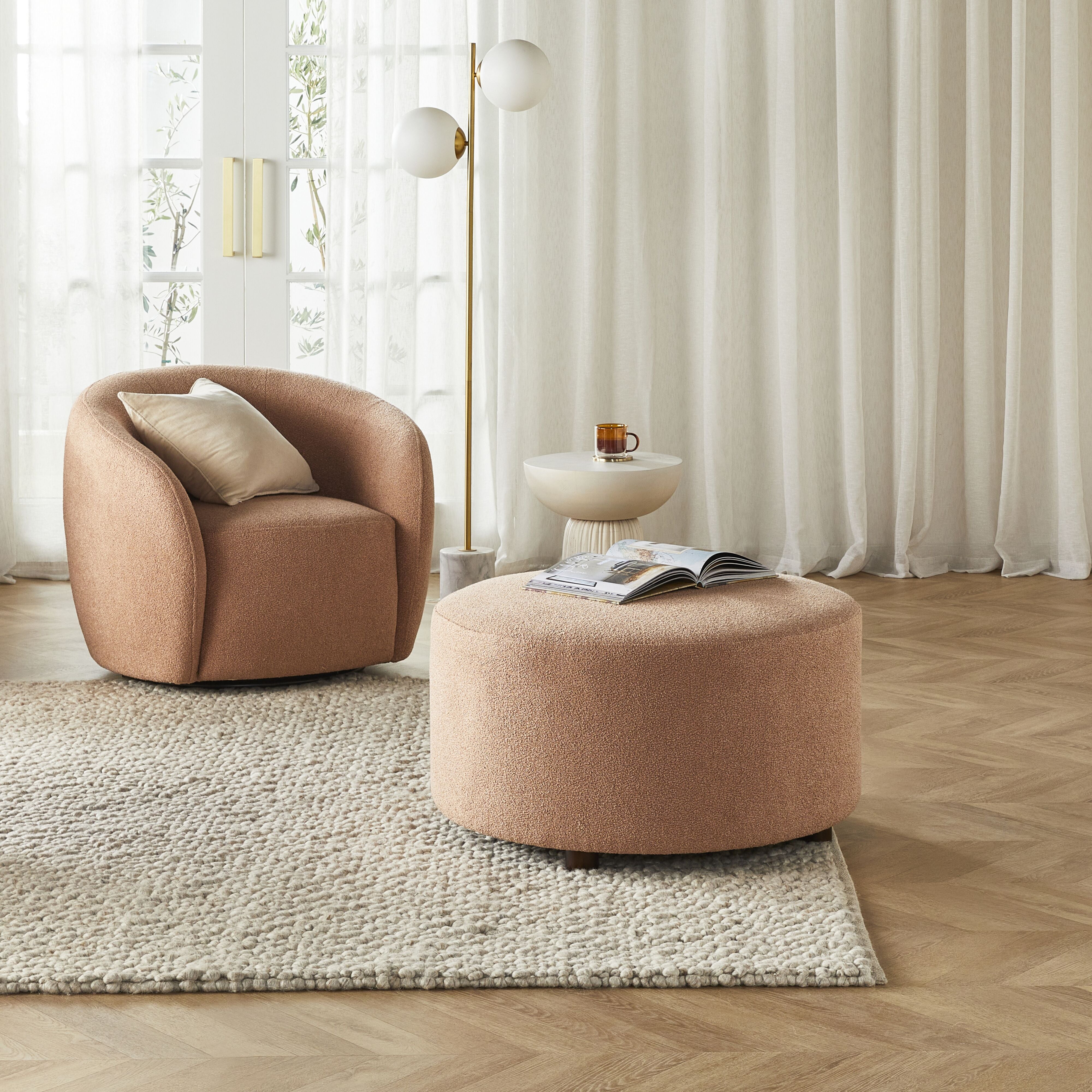 Alessa Swivel Armchair - Modern Velvet Upholstered Accent Chair with 360° Rotation, Luna Powder Pink - Perfect for Living Room, Bedroom, or Office Decor