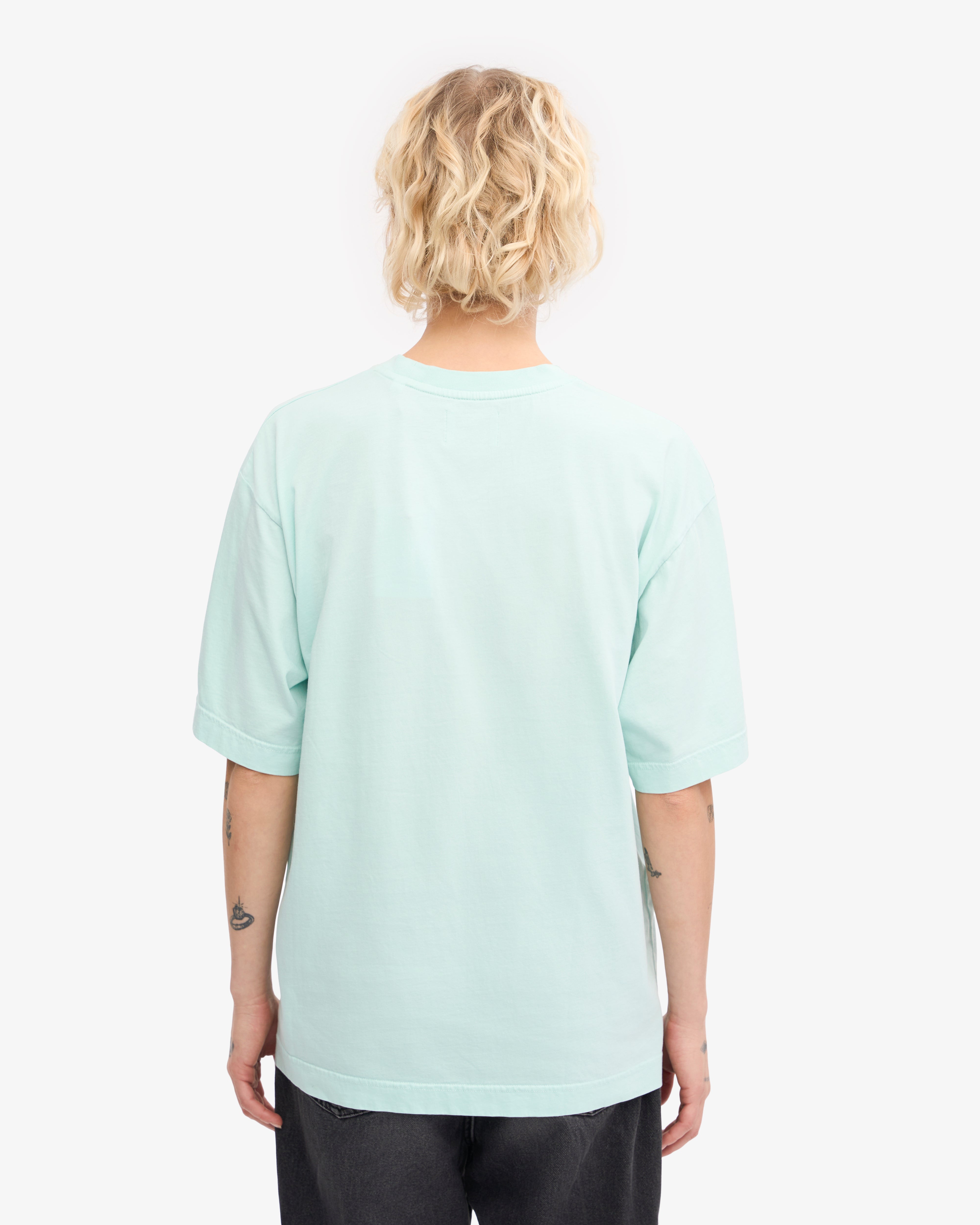Organic Oversized T-Shirt for Women - Light Aqua - Soft & Comfortable Cotton Tee for Casual Wear, Loungewear & Everyday Outfits